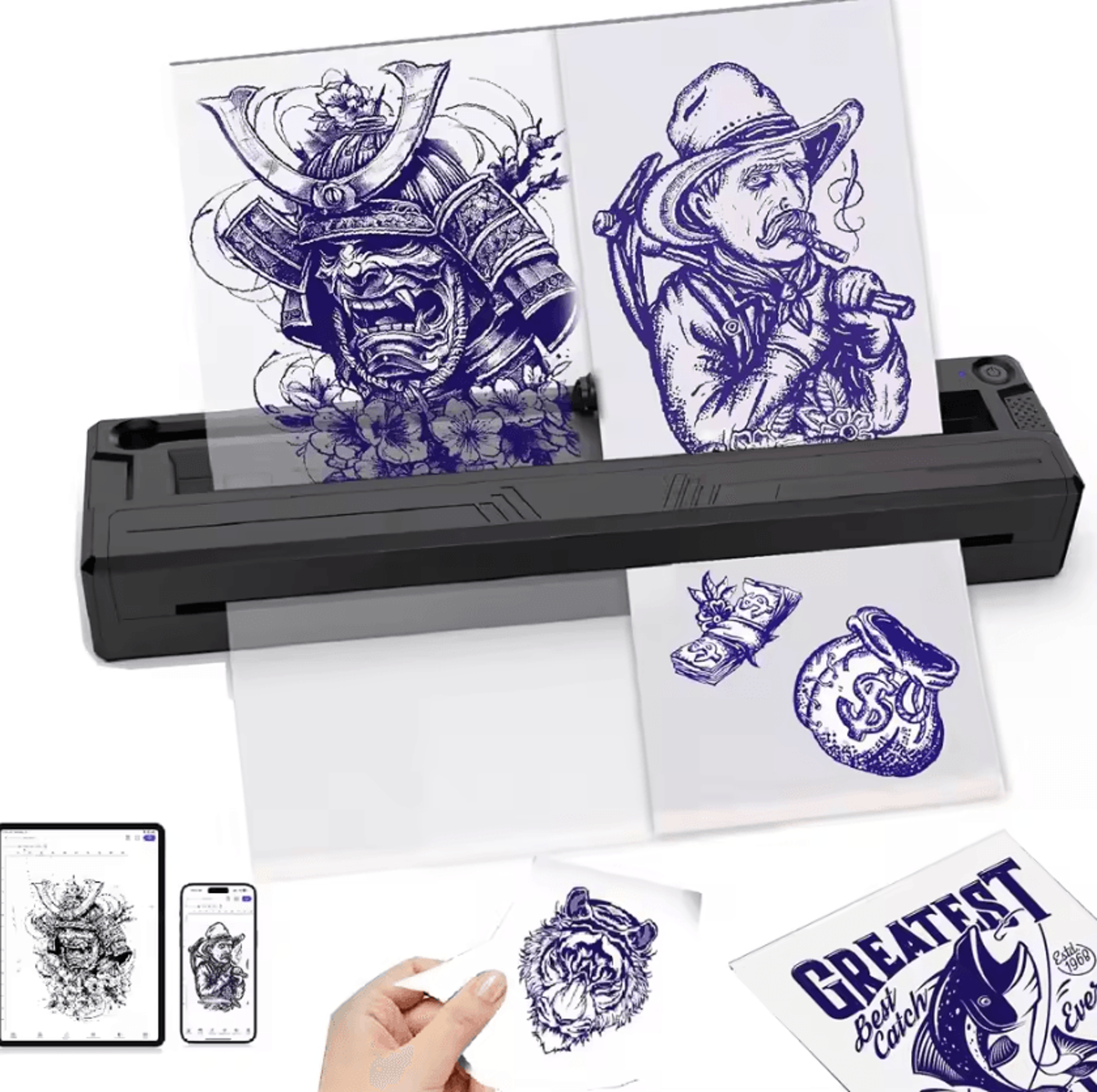 wireless bluetooth tattoo stencil printer portable thermal transfer machine for beginners and artists