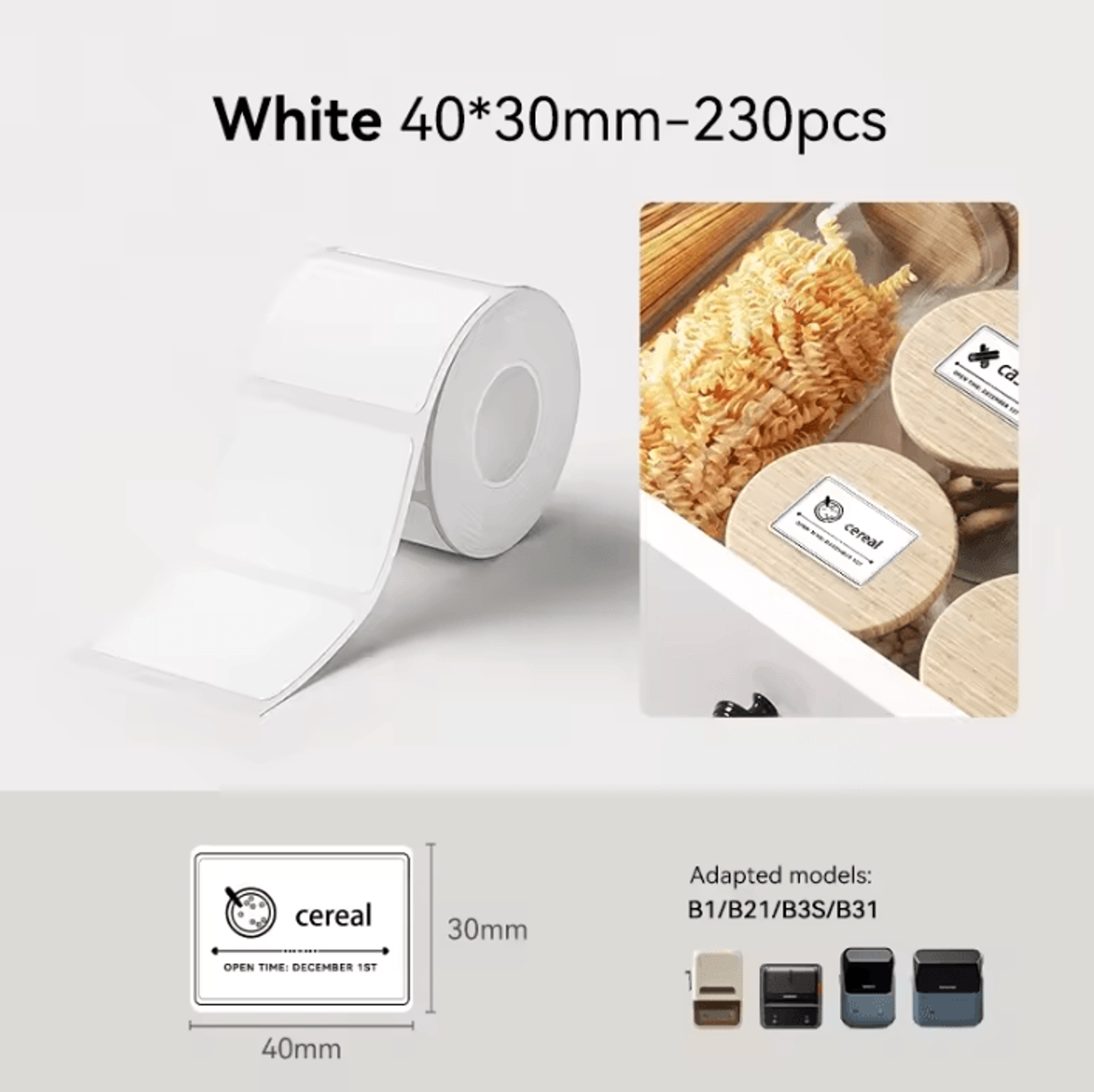 NIIMBOT 3050mm Thermal Label Stickers White Color And Transparent Adhesive Paper Rolls For B1 B21S  8