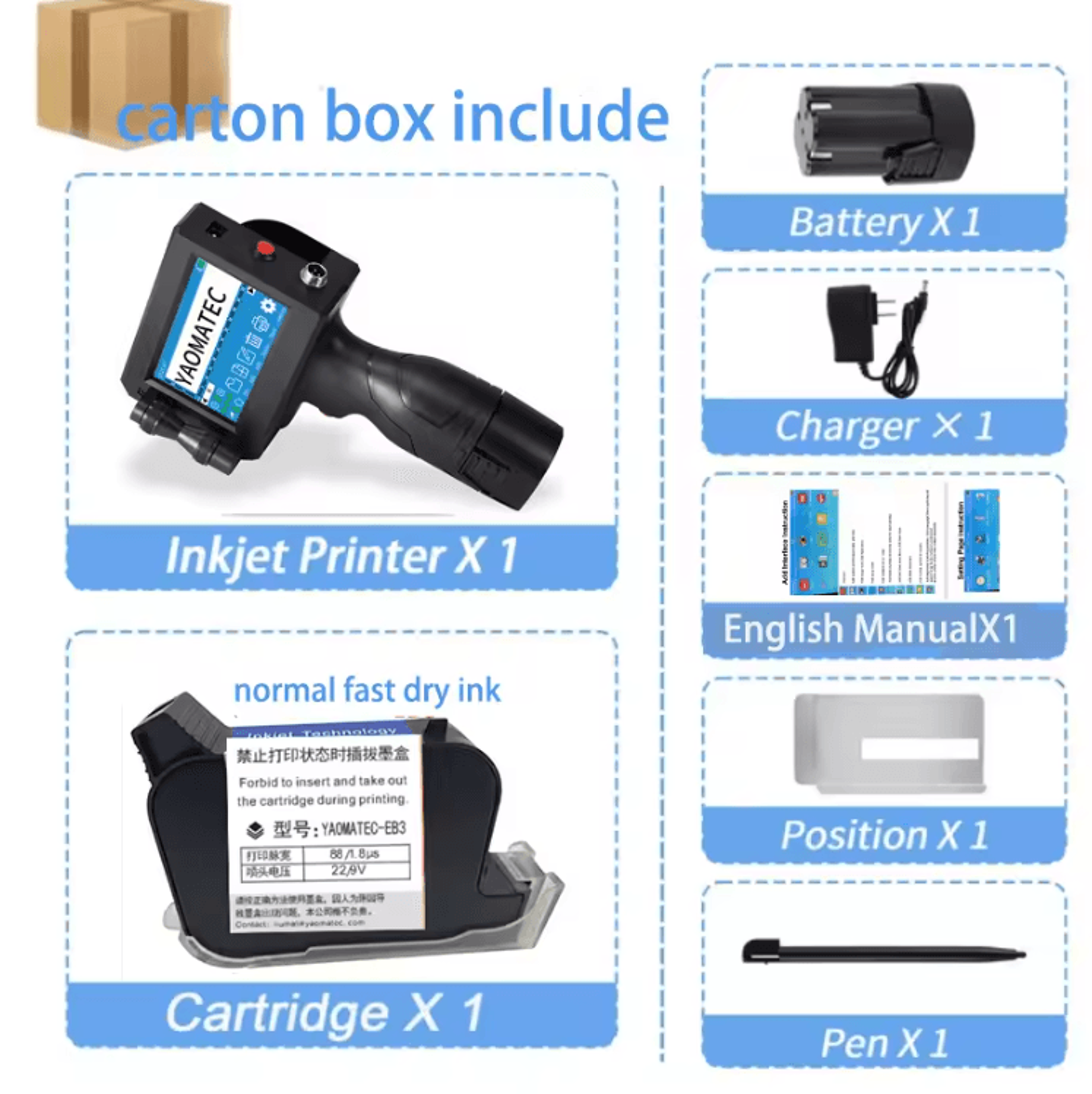 S1730 Handheld Thermal Inkjet Printer 28 Language Date Coding And Logo Printing Machine 5