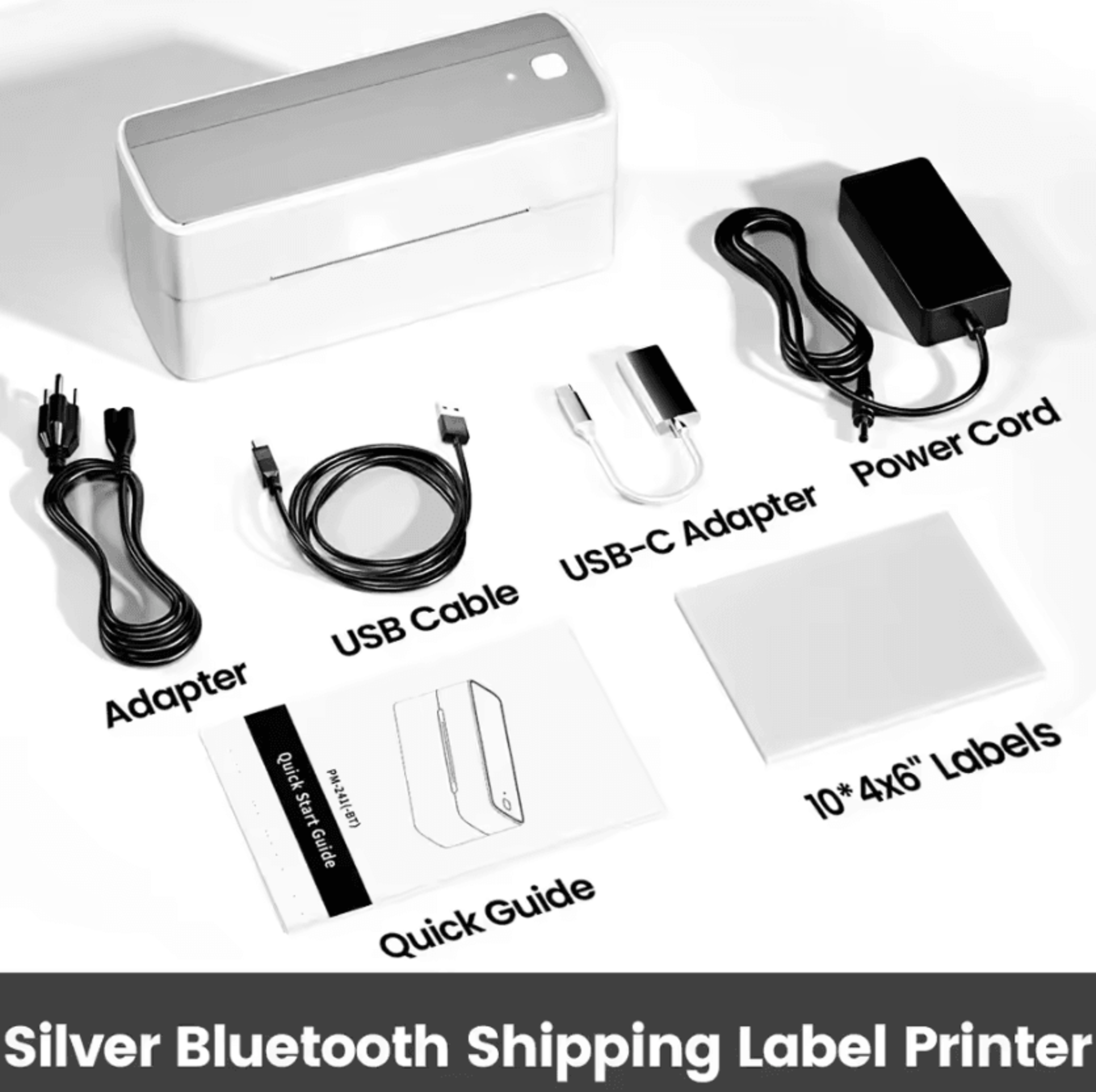 Phomemo 241 Bluetooth Thermal Shipping Label Printer 4x6 Wireless Barcode Sticker Maker 6