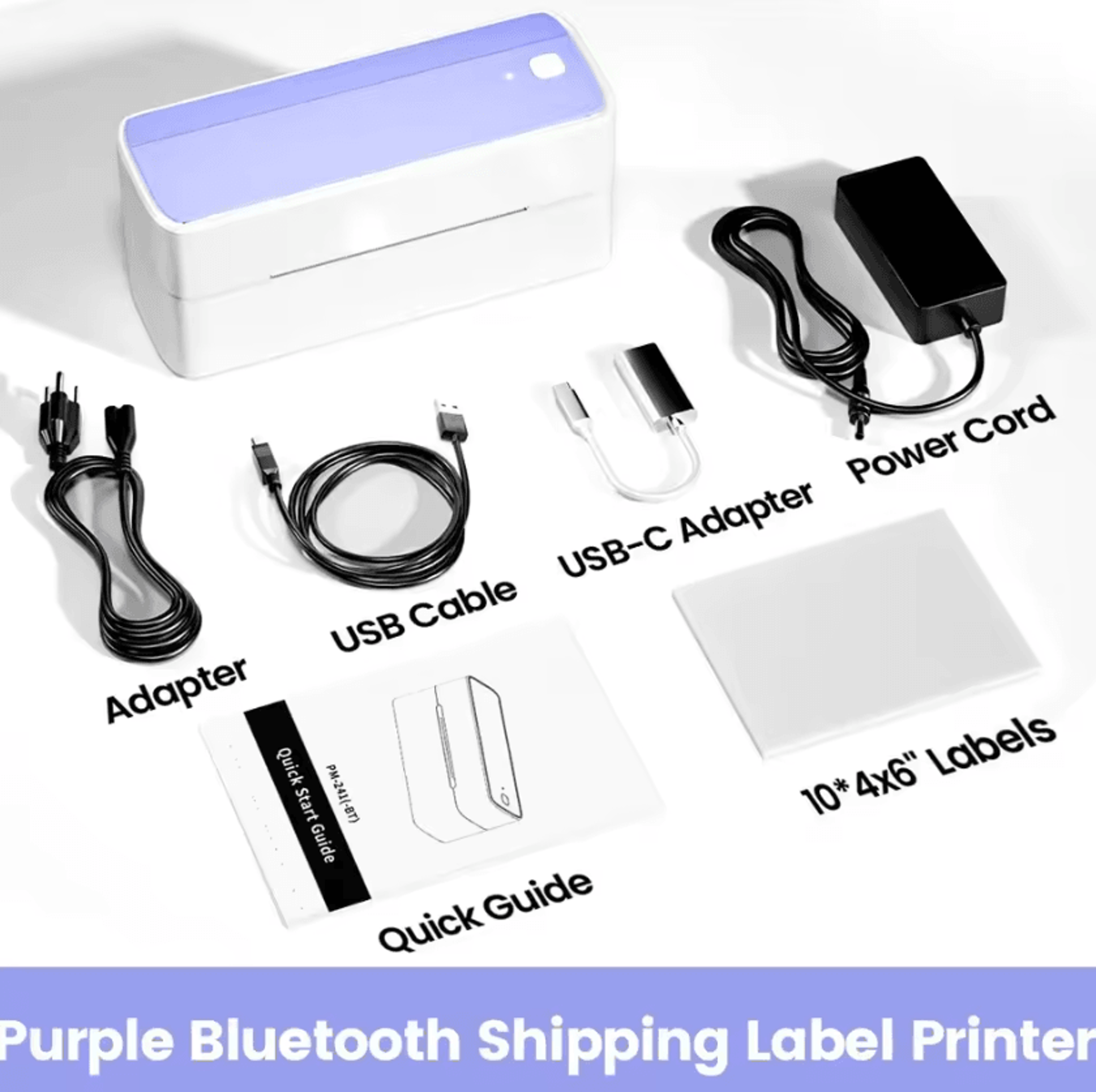 Phomemo 241 Bluetooth Thermal Shipping Label Printer 4x6 Wireless Barcode Sticker Maker 7