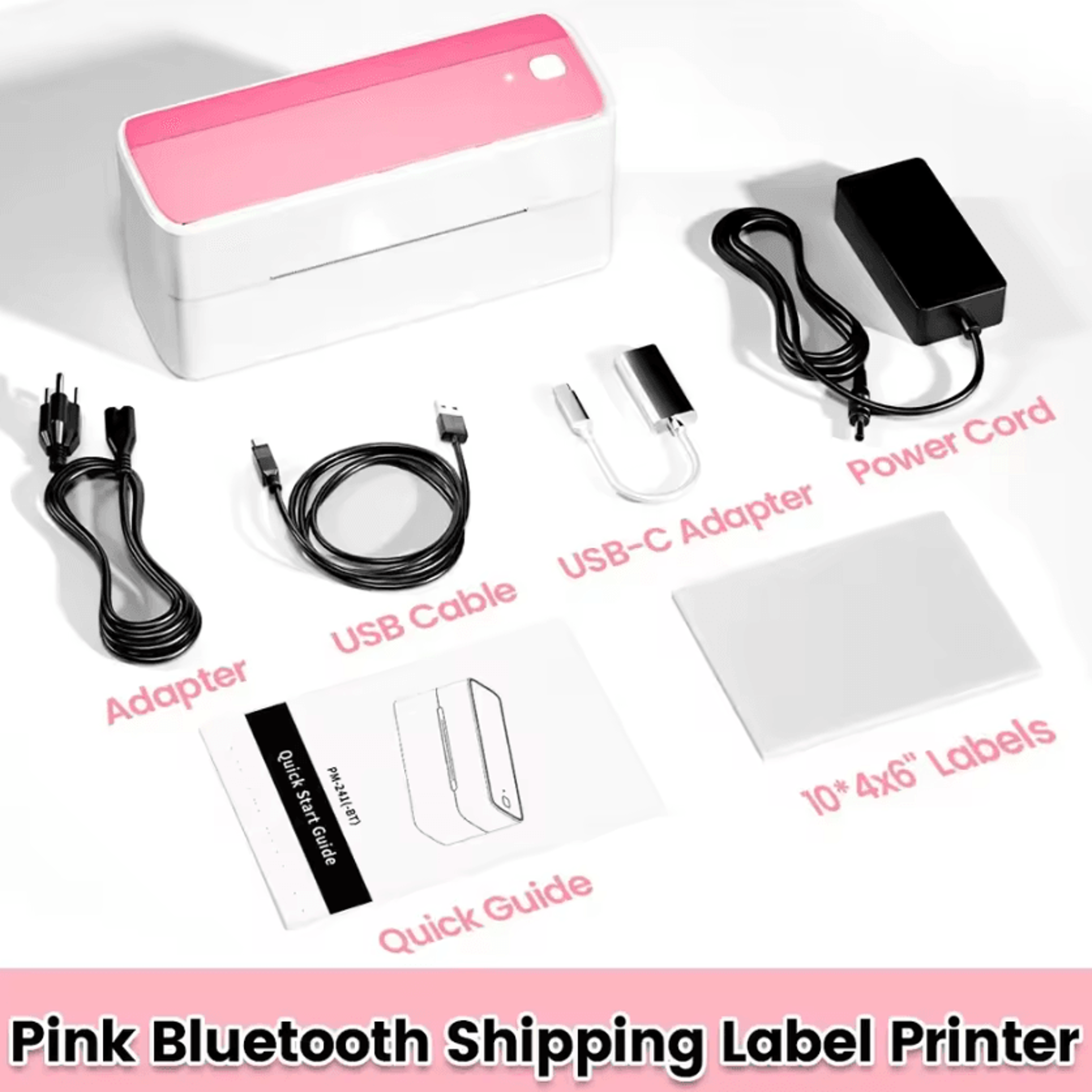 Phomemo 241 Bluetooth Thermal Shipping Label Printer 4x6 Wireless Barcode Sticker Maker 5