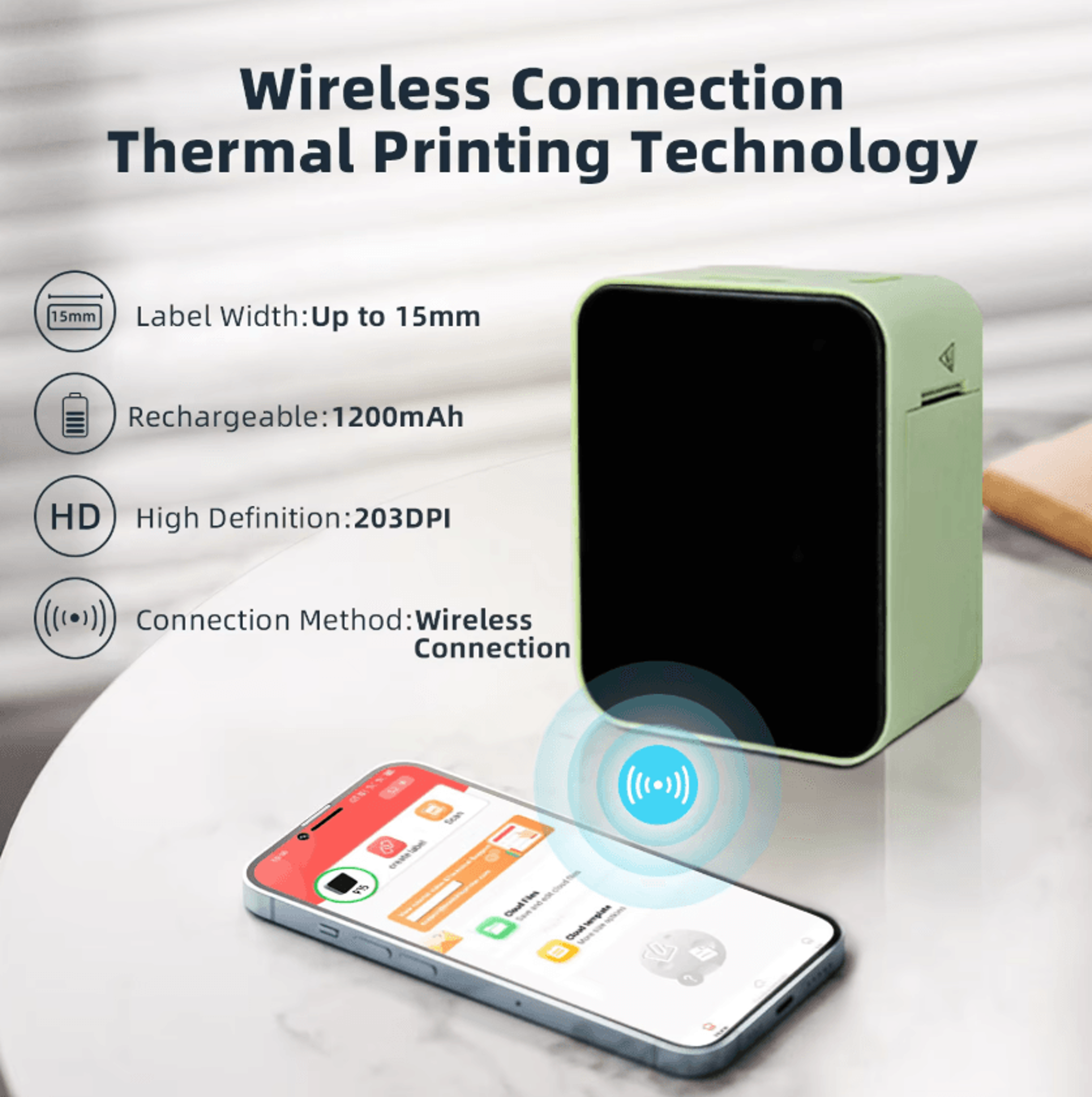 MarkLife P15 Mini Wireless Bluetooth Thermal Label Printer For Home Office And Custom Stickers 1
