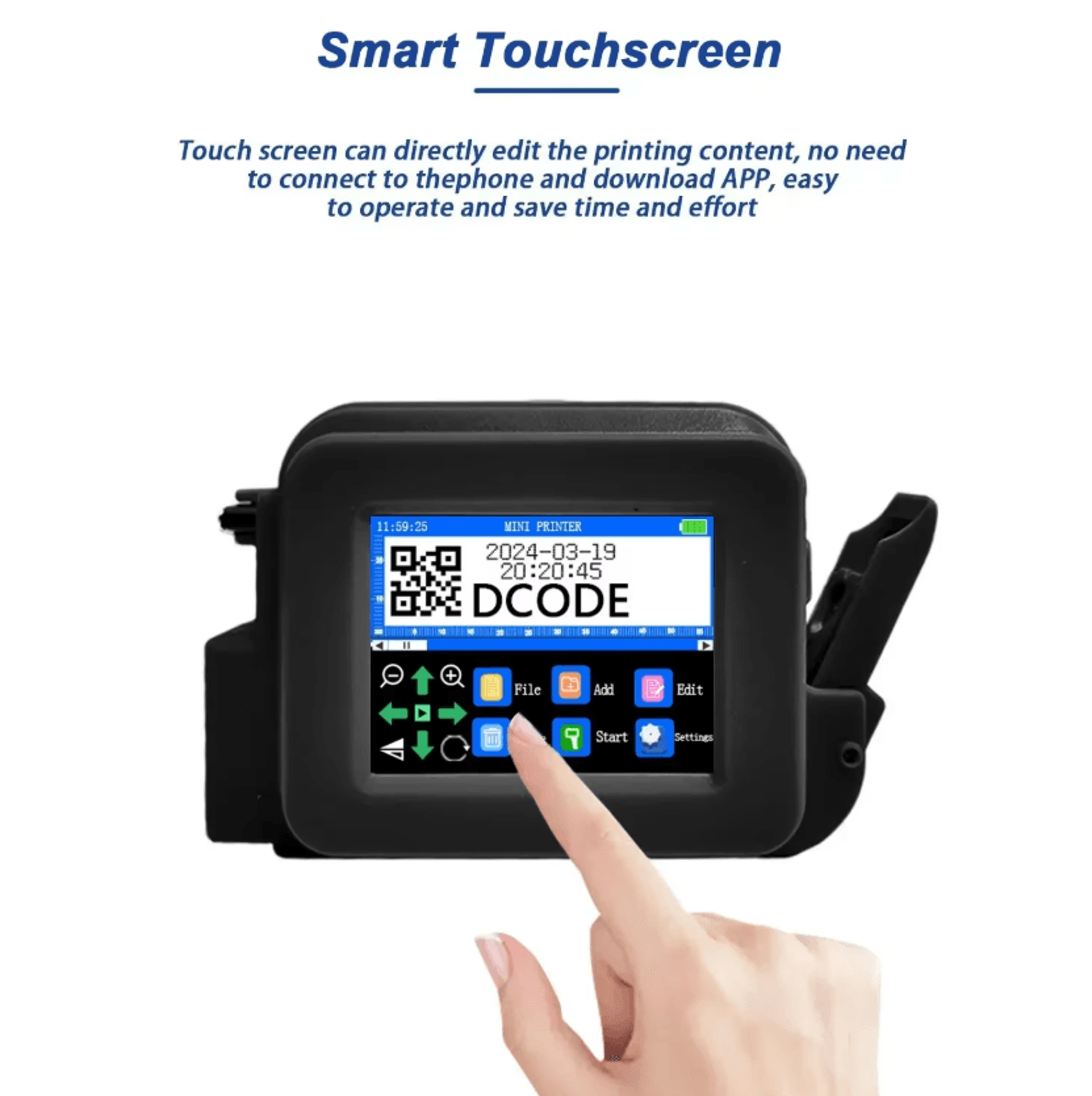 DCODE XMINI 127mm Handheld Inkjet Printer Portable Barcode And Batch Coding Machine 2