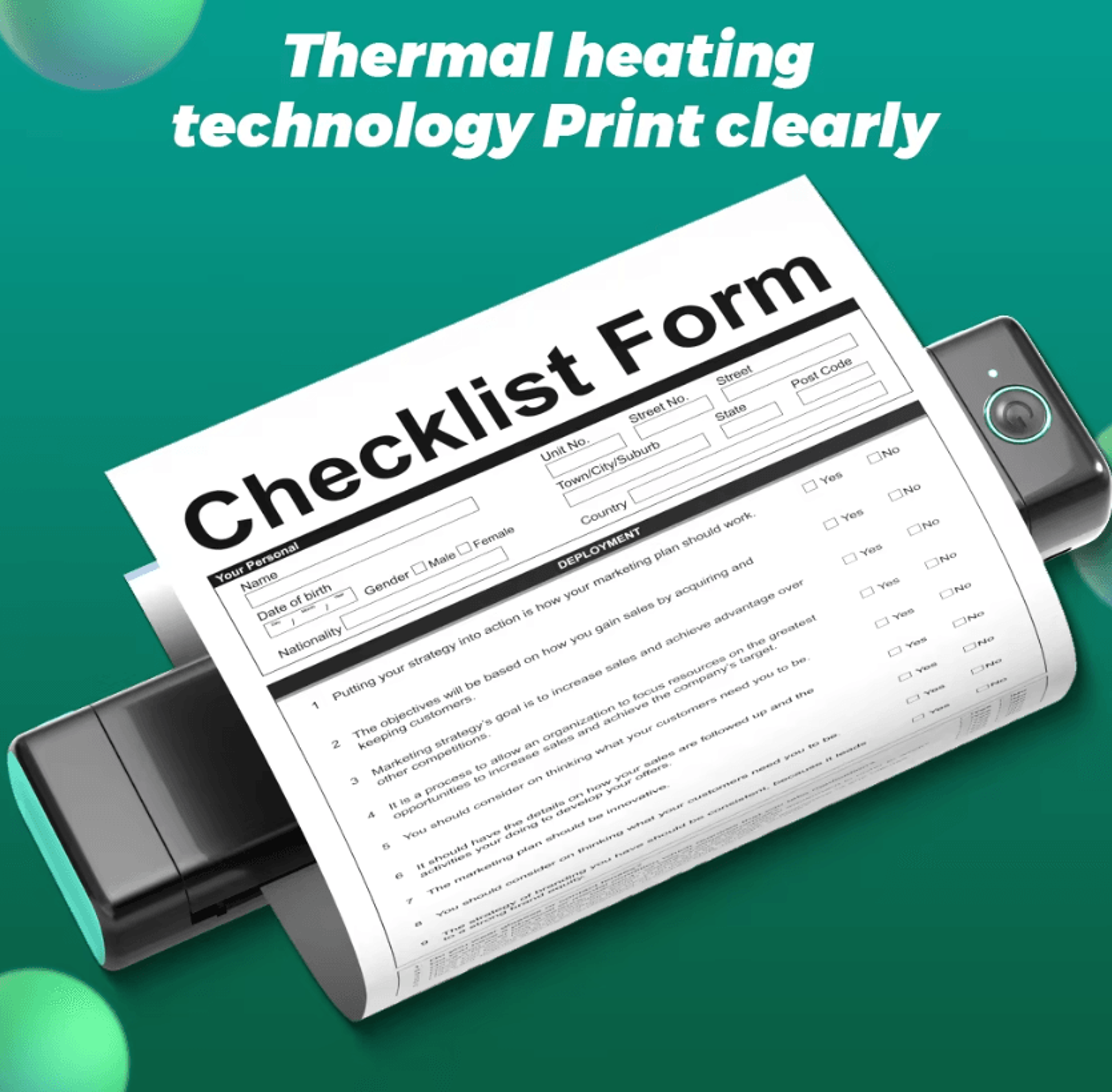 phomemo a4 thermal printer paper 2 rolls quick-dry continuous printing paper for m832 m833 m834 m835