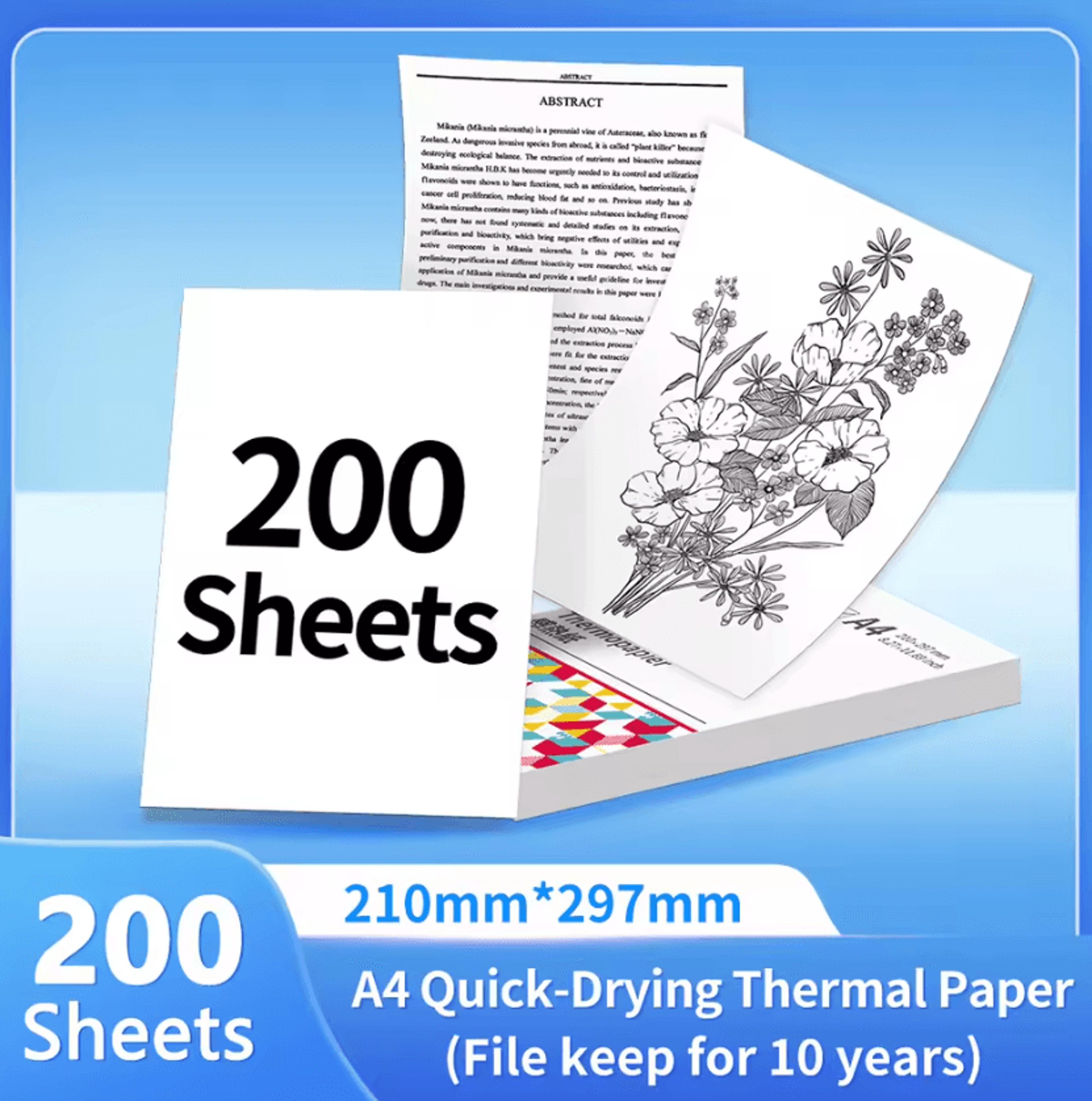 Phomemo A4 Thermal Printer Paper 2 Rolls QuickDry Continuous Printing Paper For M832 M833 M834 M835 6