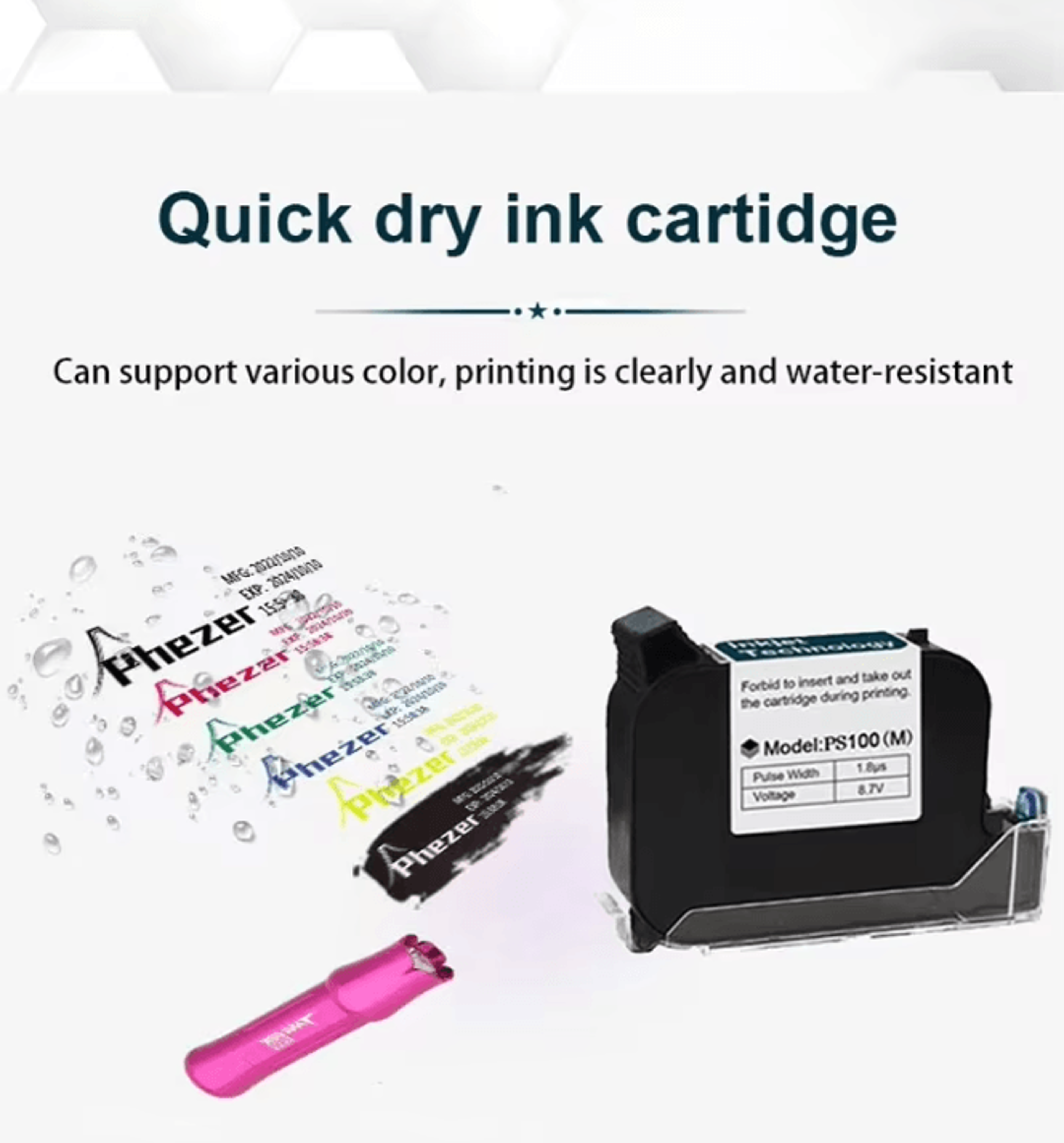 Phezer PC11Plus Portable Handheld Inkjet Printer 127mm 254mm QR Barcode And Date Coding Machine 2