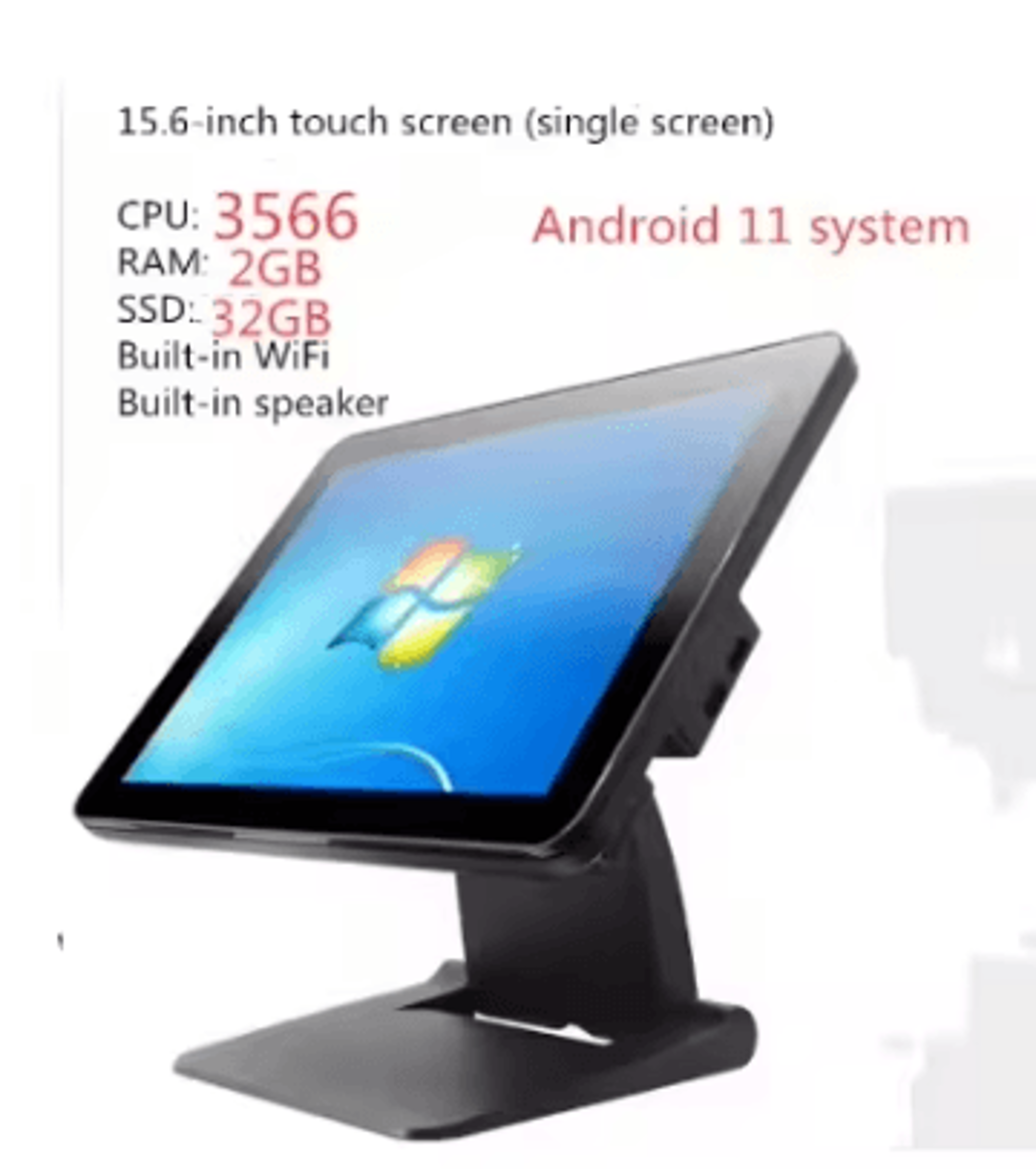 156Inch Windows 10 POS Cash Register Computer Intel Core I5 8GB RAM 256GB SSD 7