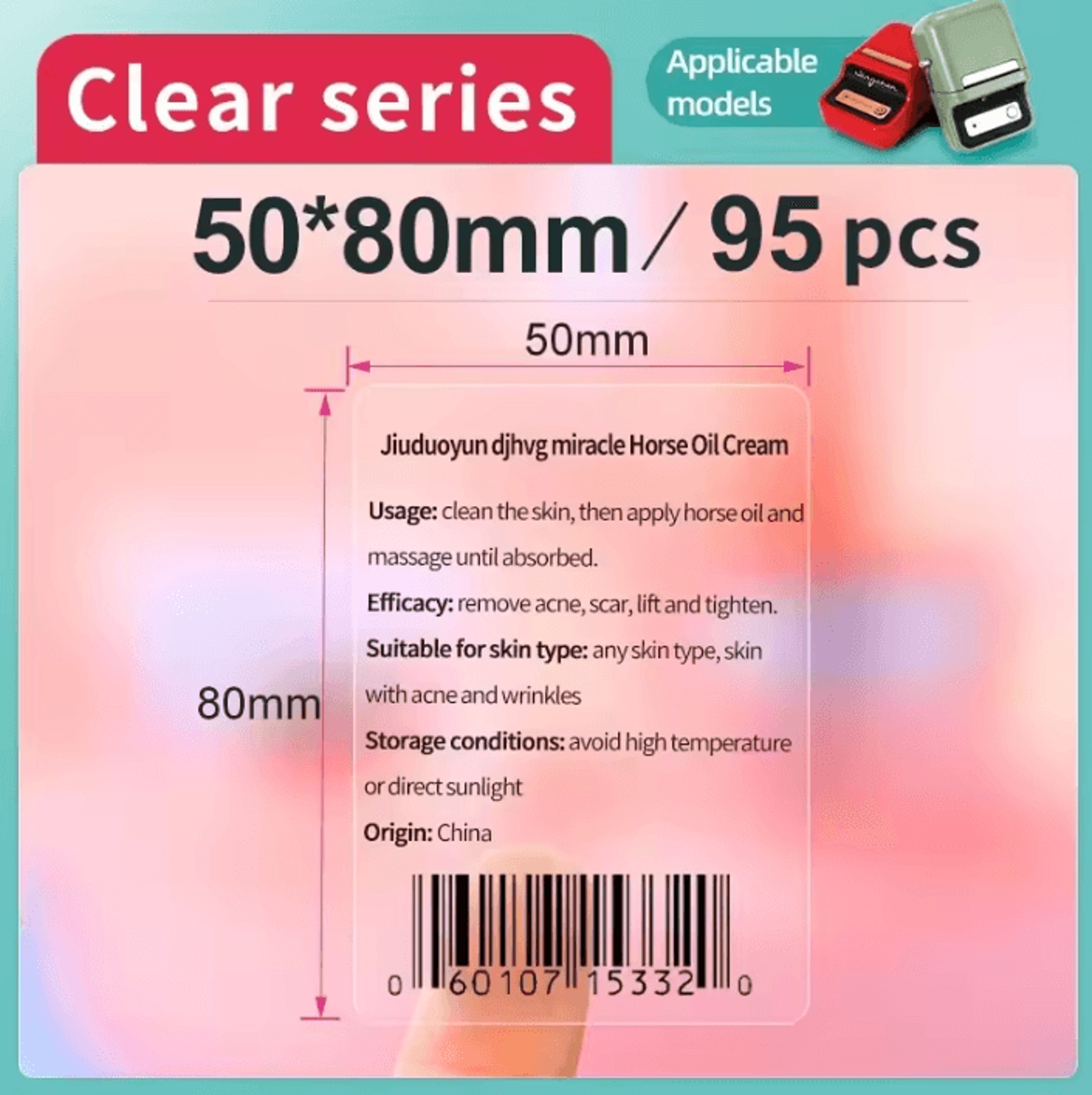 NIIMBOT Transparent Round Label Stickers SelfAdhesive Thermal Paper For B1 B21 Printers 5