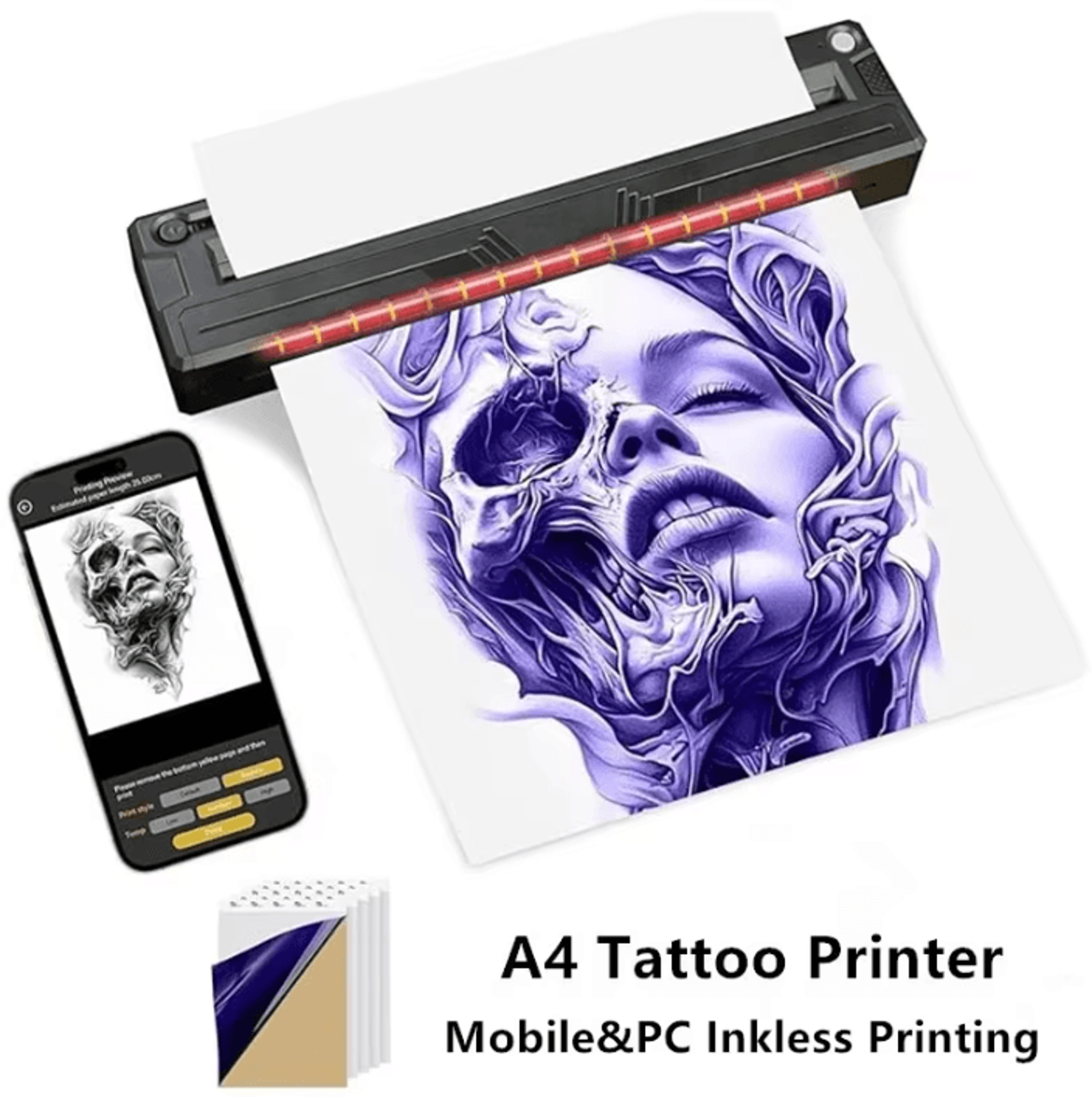 portable a4 bluetooth tattoo stencil printer wireless thermal transfer machine for artists and beginners