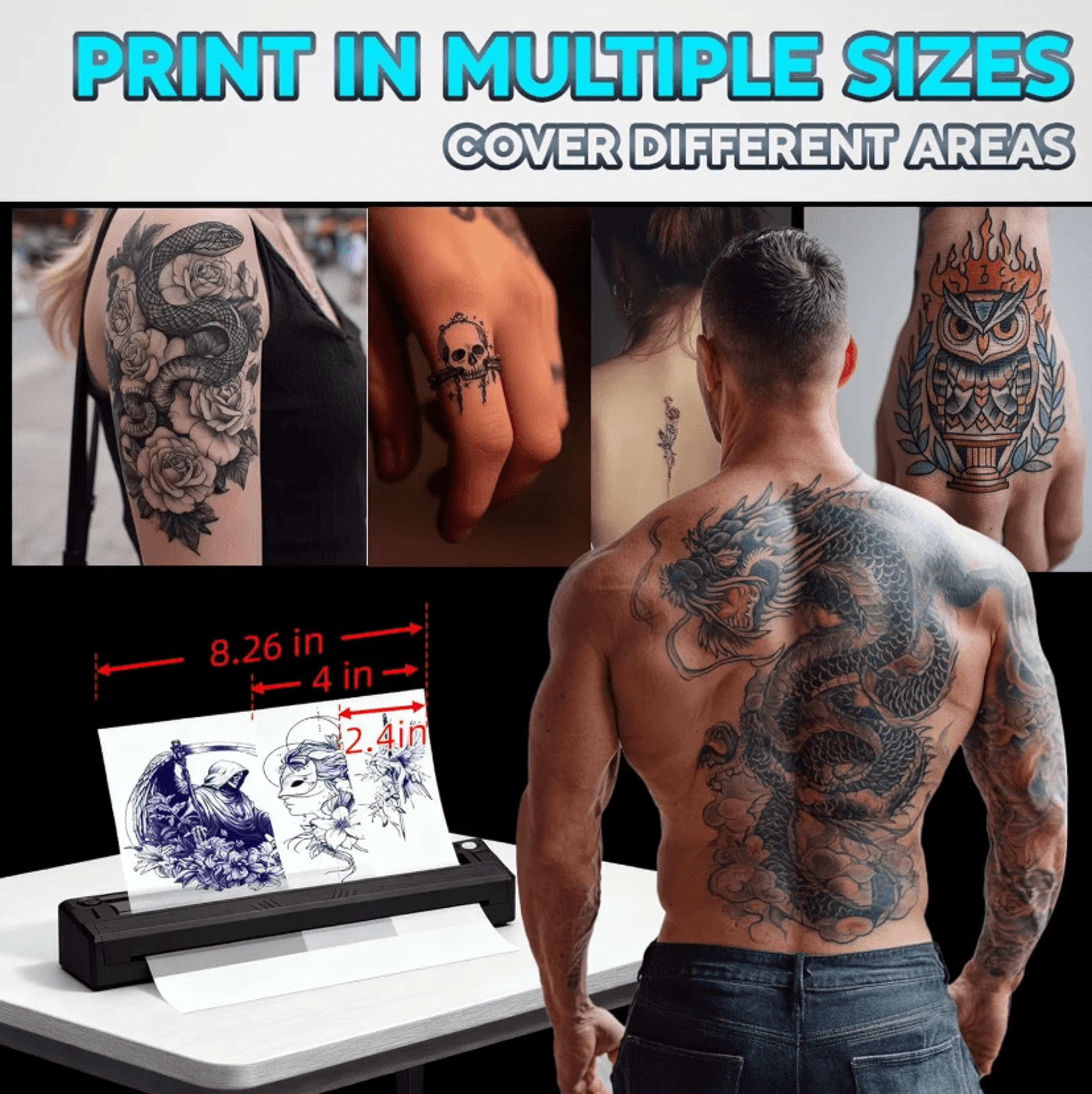 Portable A4 Bluetooth Tattoo Stencil Printer Wireless Thermal Transfer Machine For Artists And Begi 1