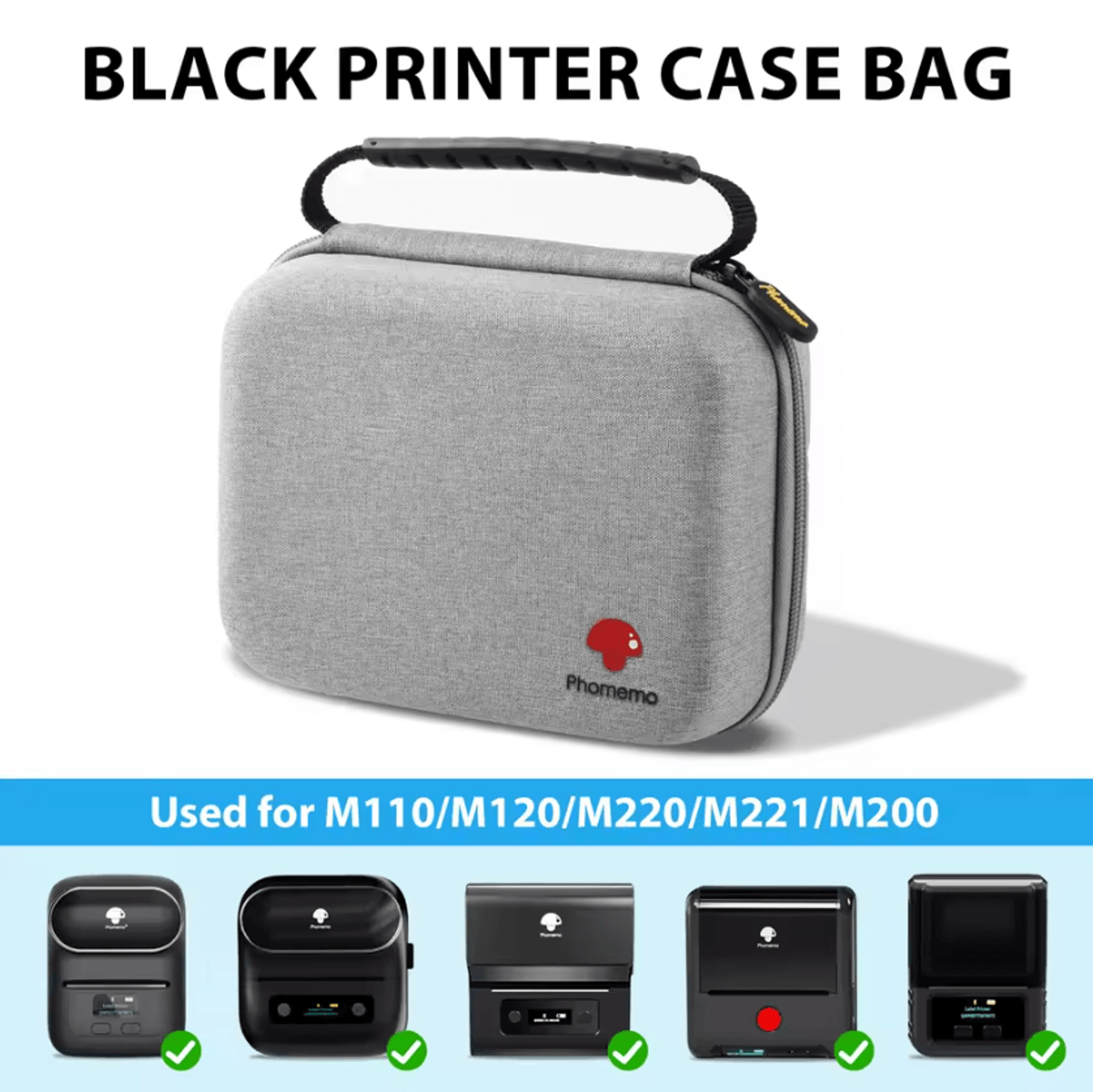 Portable Label Printer Storage Case With Mesh Pocket For Phomemo M220 M110 And NIIMBOT B1 B21 6