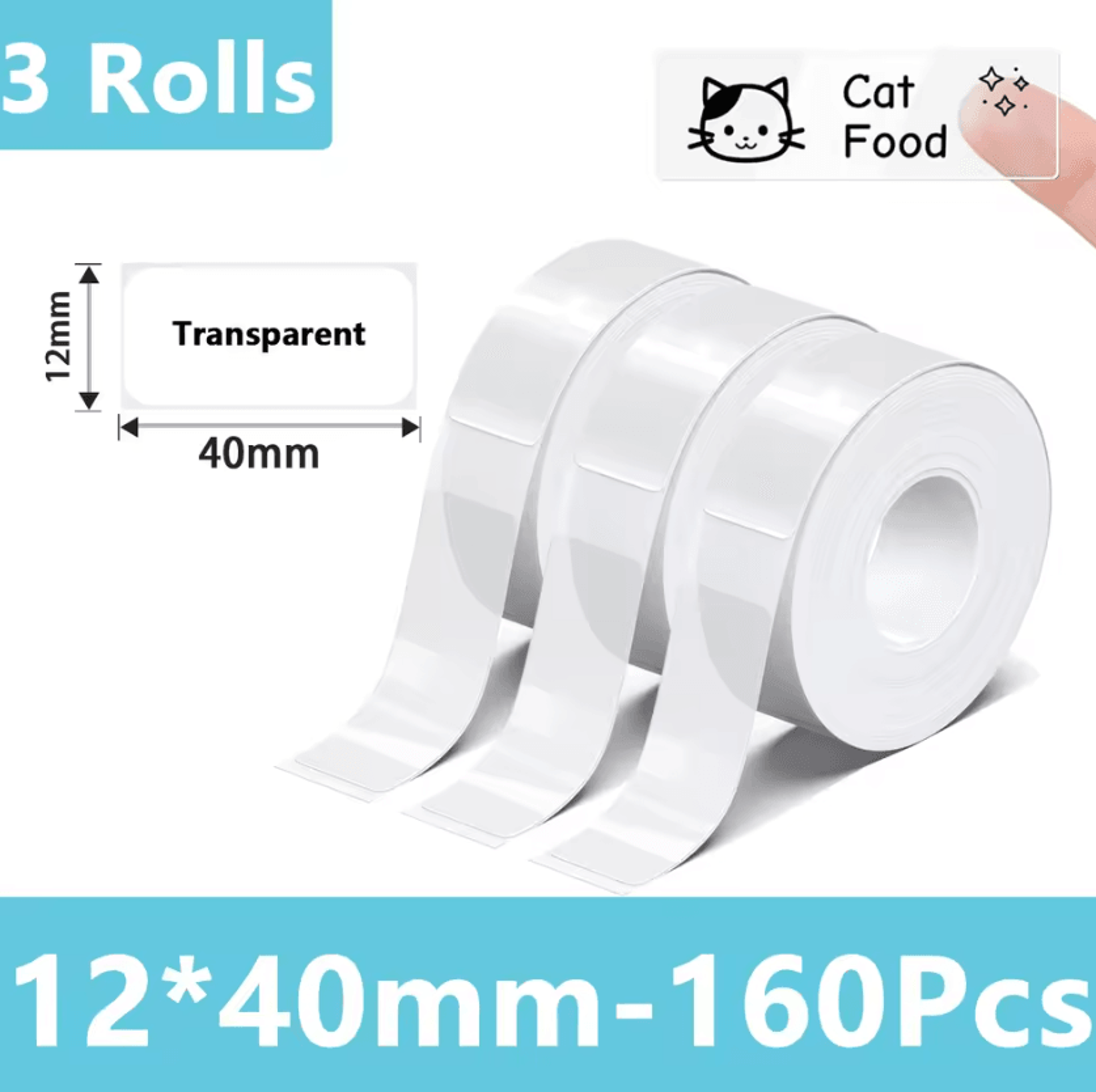 Marklife Thermal Label Sticker Rolls White Transparent UV Adhesive Paper For P15 P12 P11 D30 Q30 Pr 10