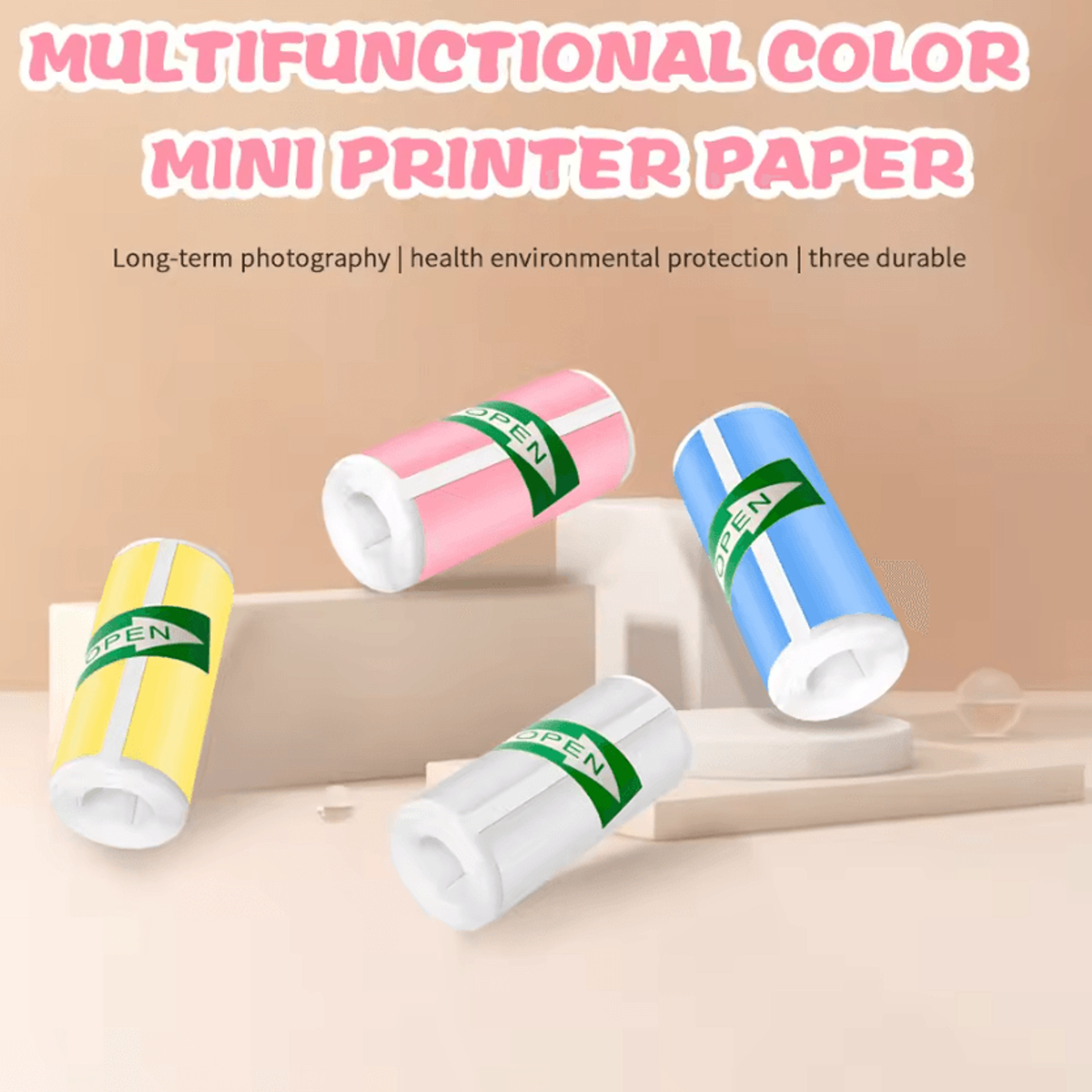 57x25mm SelfAdhesive Thermal Sticker Paper Roll For Mini Printers HD Inkless Photo And Label Printi 1