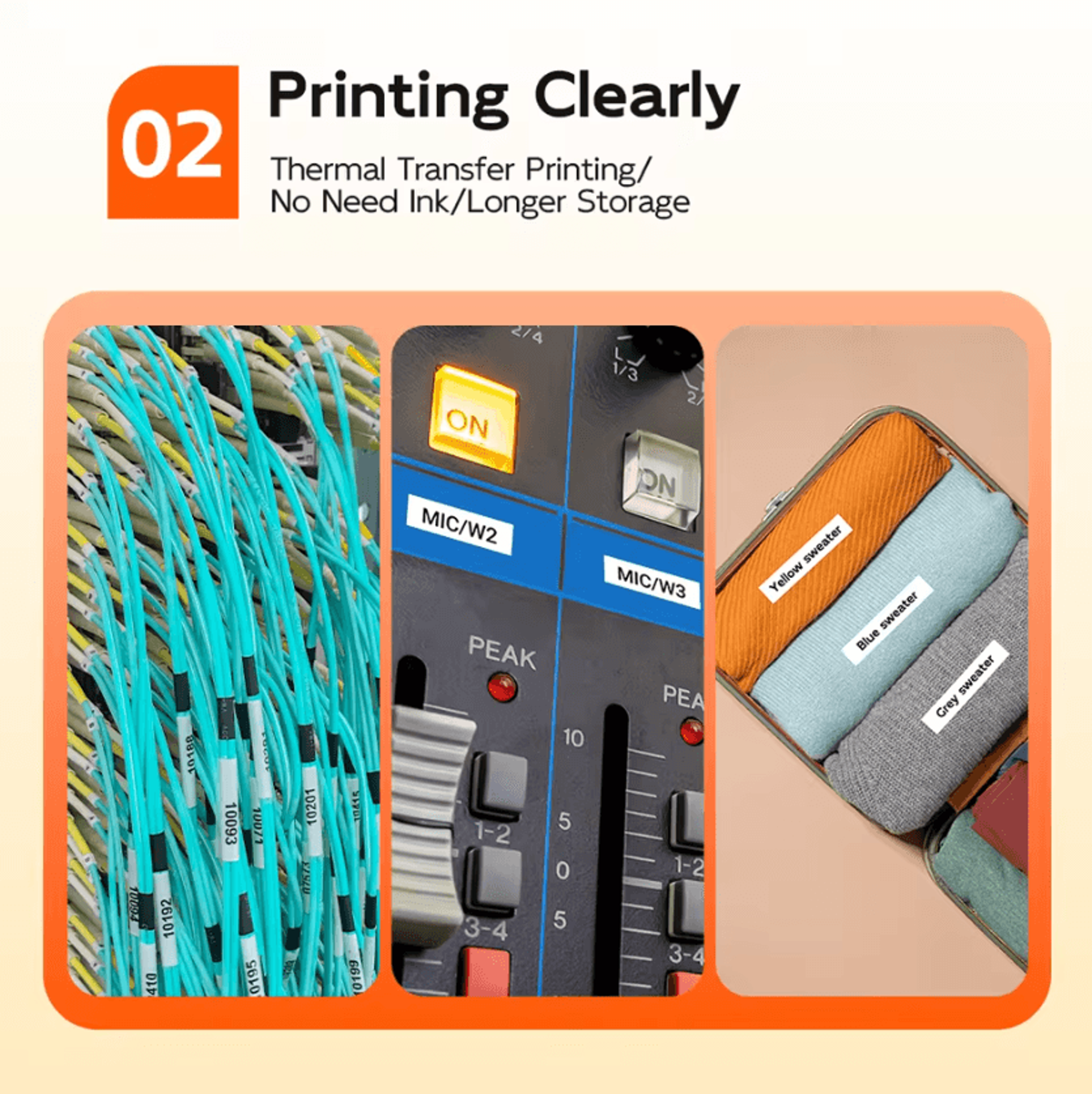 E1000PRO Handheld Label Printer 612mm Cable Wire Marker And Heat Shrink Tube Label Maker 2