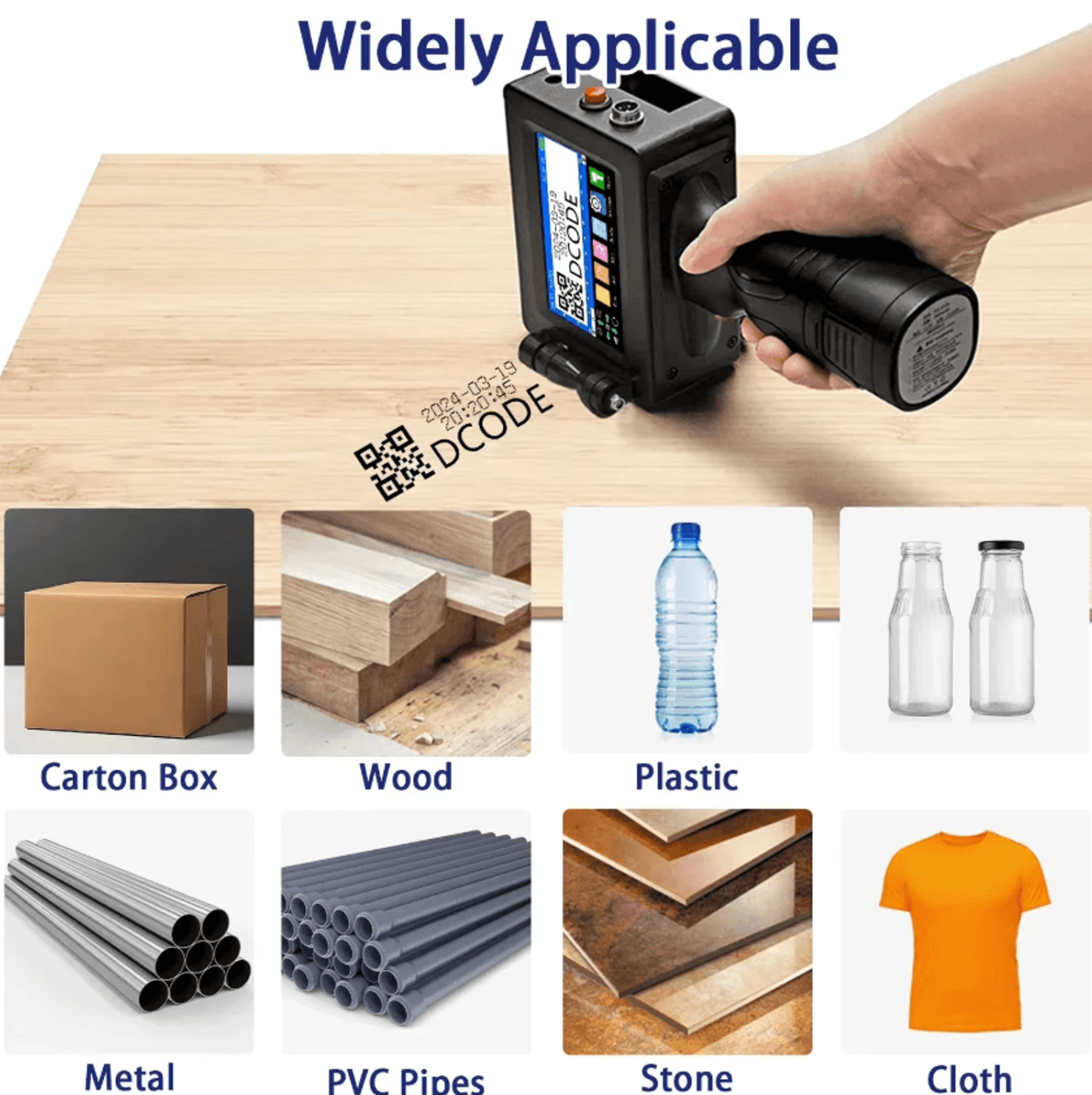 DCODE 1750plus Portable Handheld Inkjet Printer 127mm 254mm Barcode QR And Date Coding Machine 3