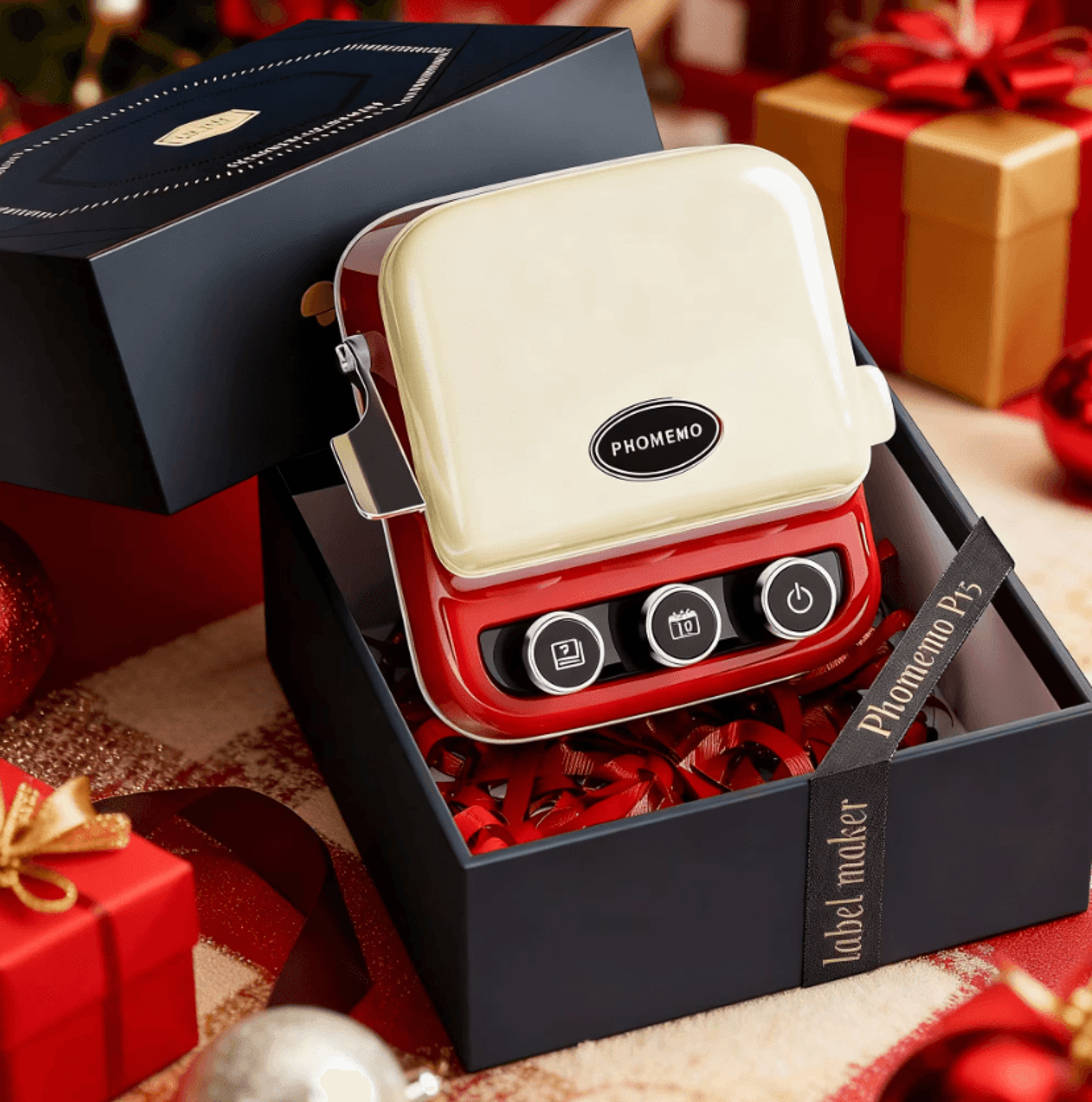 phomemo p15 mini bluetooth ribbon label printer portable custom text maker for gifts and wedding decorations