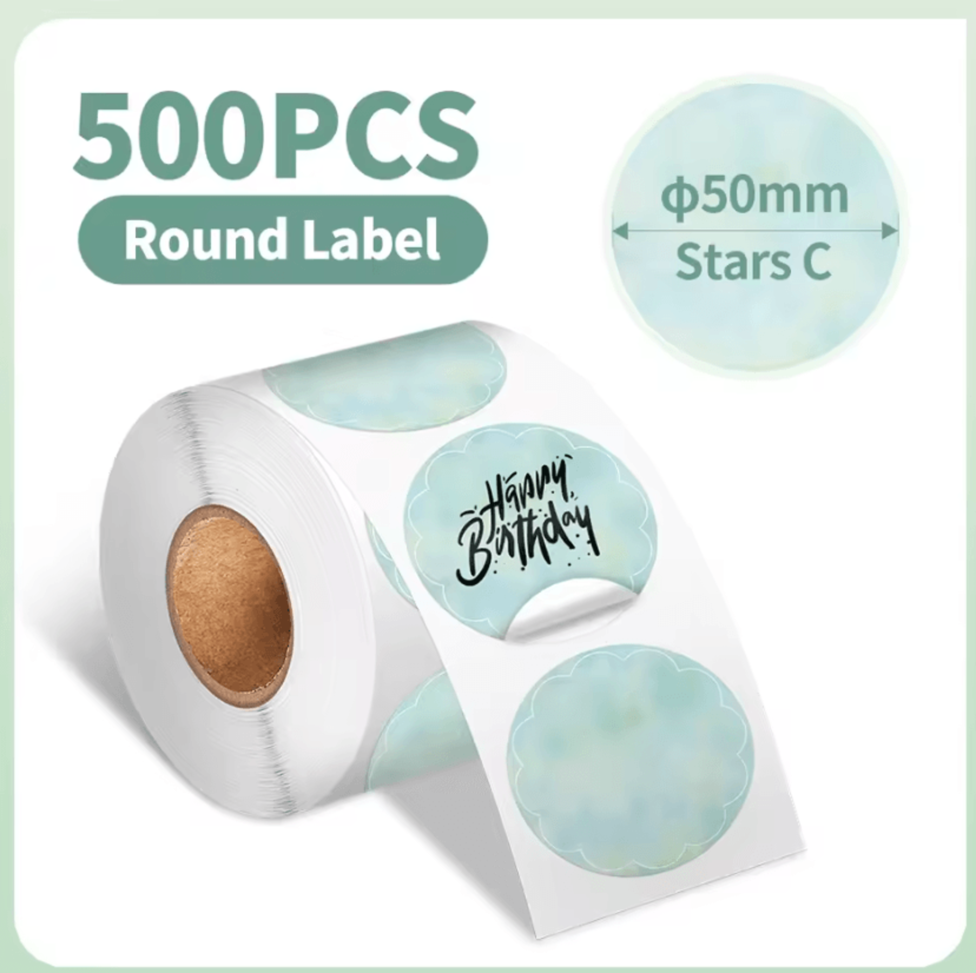 Phomemo Waterproof Round Thermal Label Stickers White Adhesive Paper For PM241 PM246S D520 Printers 12