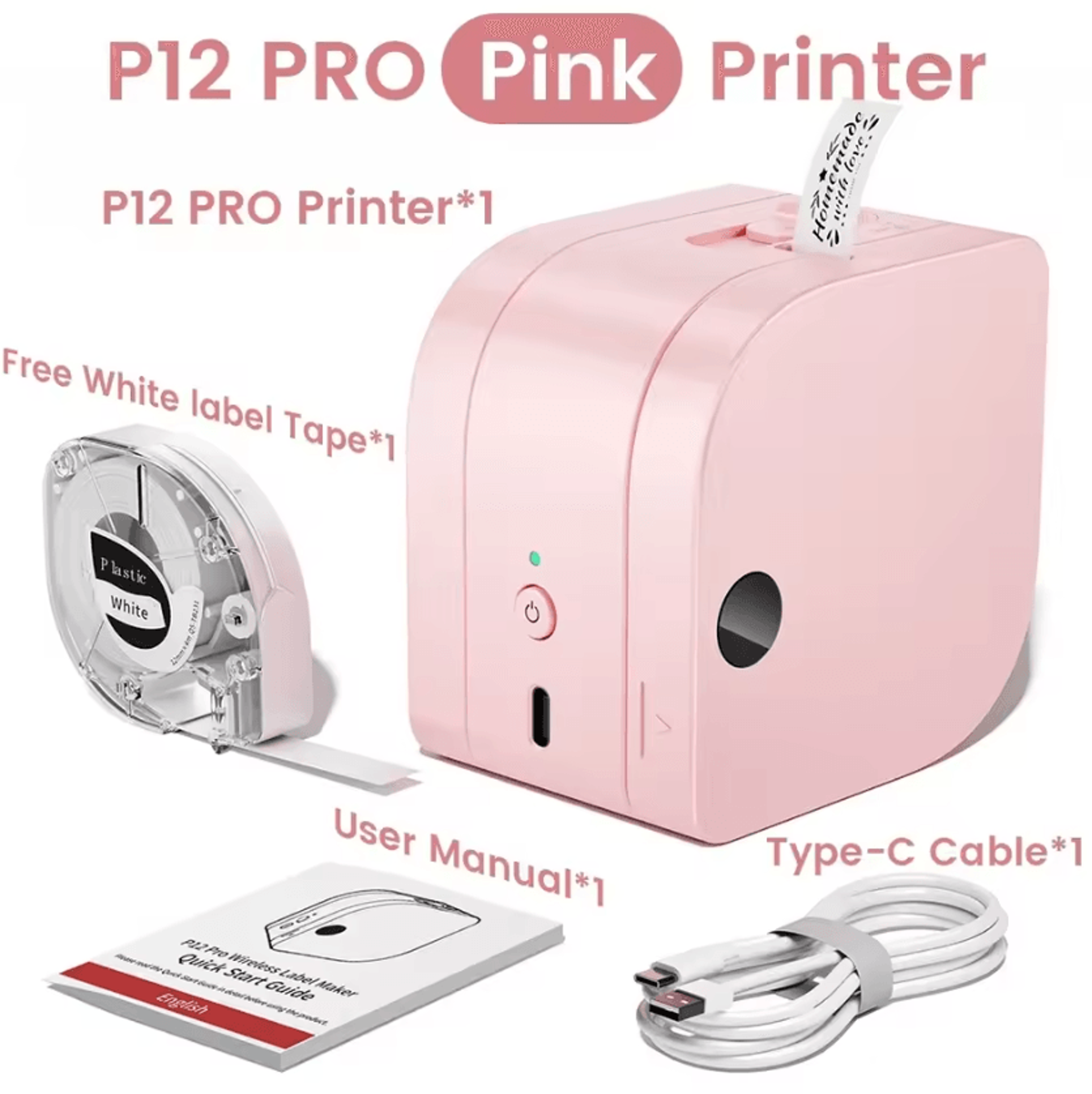 Phomemo P12 PRO Rechargeable Bluetooth Label Printer 12mm Portable Inkless Label Maker For Home And 9