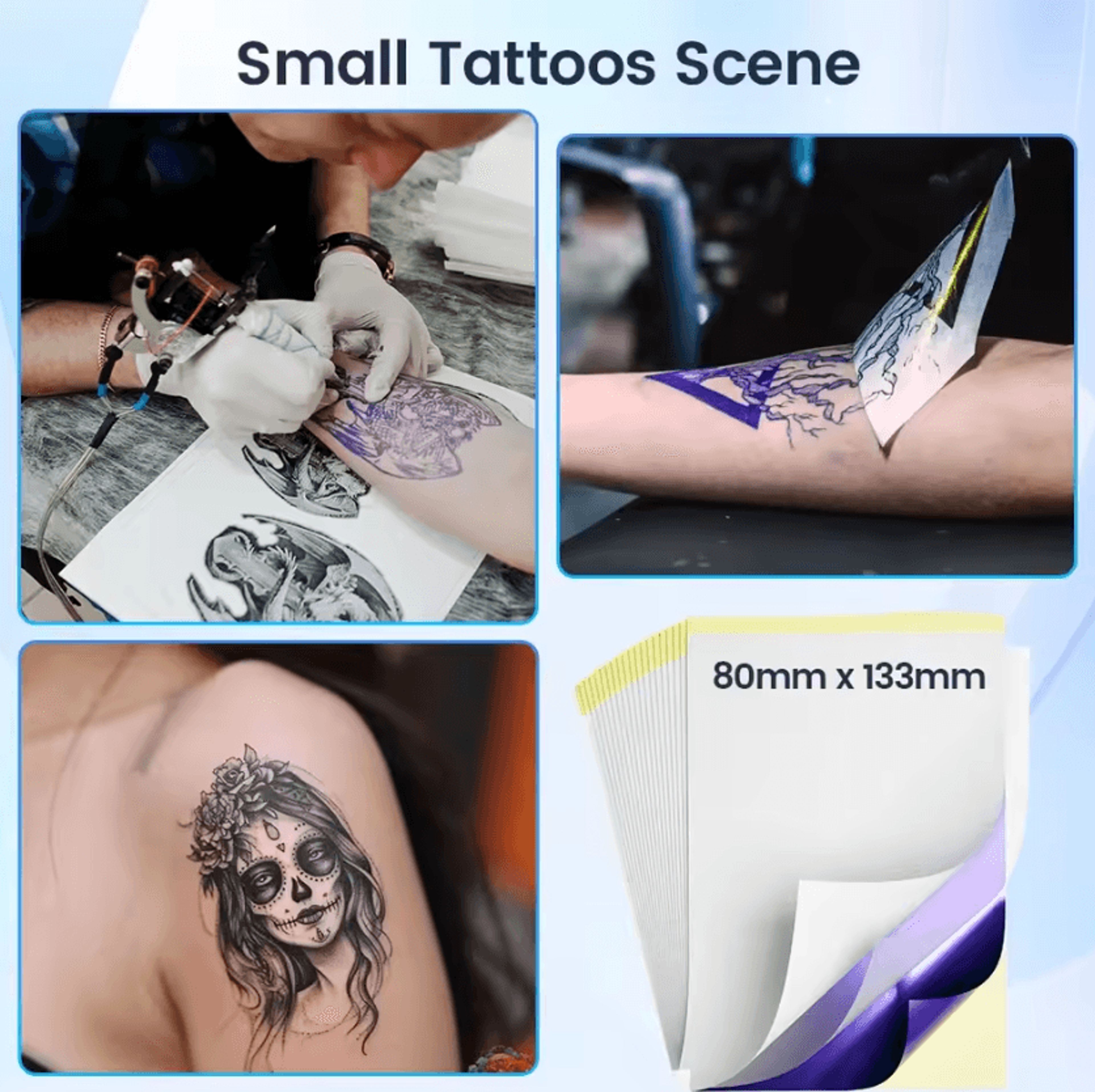 TP31 Tattoo Stencil Transfer Paper 80x133mm 100 Sheets For Thermal Tattoo Printers 4