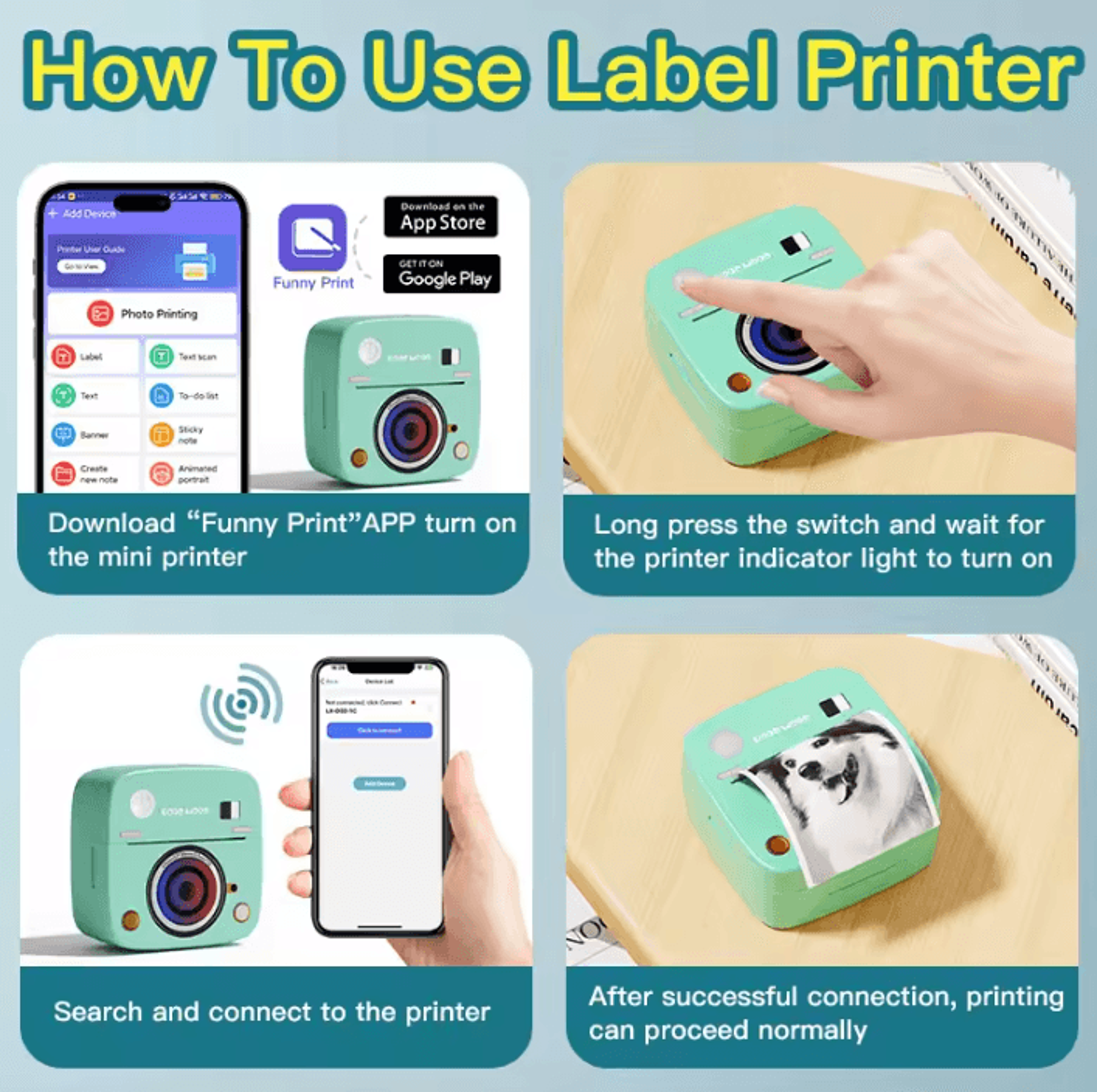 C1 Mini Bluetooth Photo Sticker Printer 1200mAh Rechargeable Thermal Label Maker For IOS And Androi 3