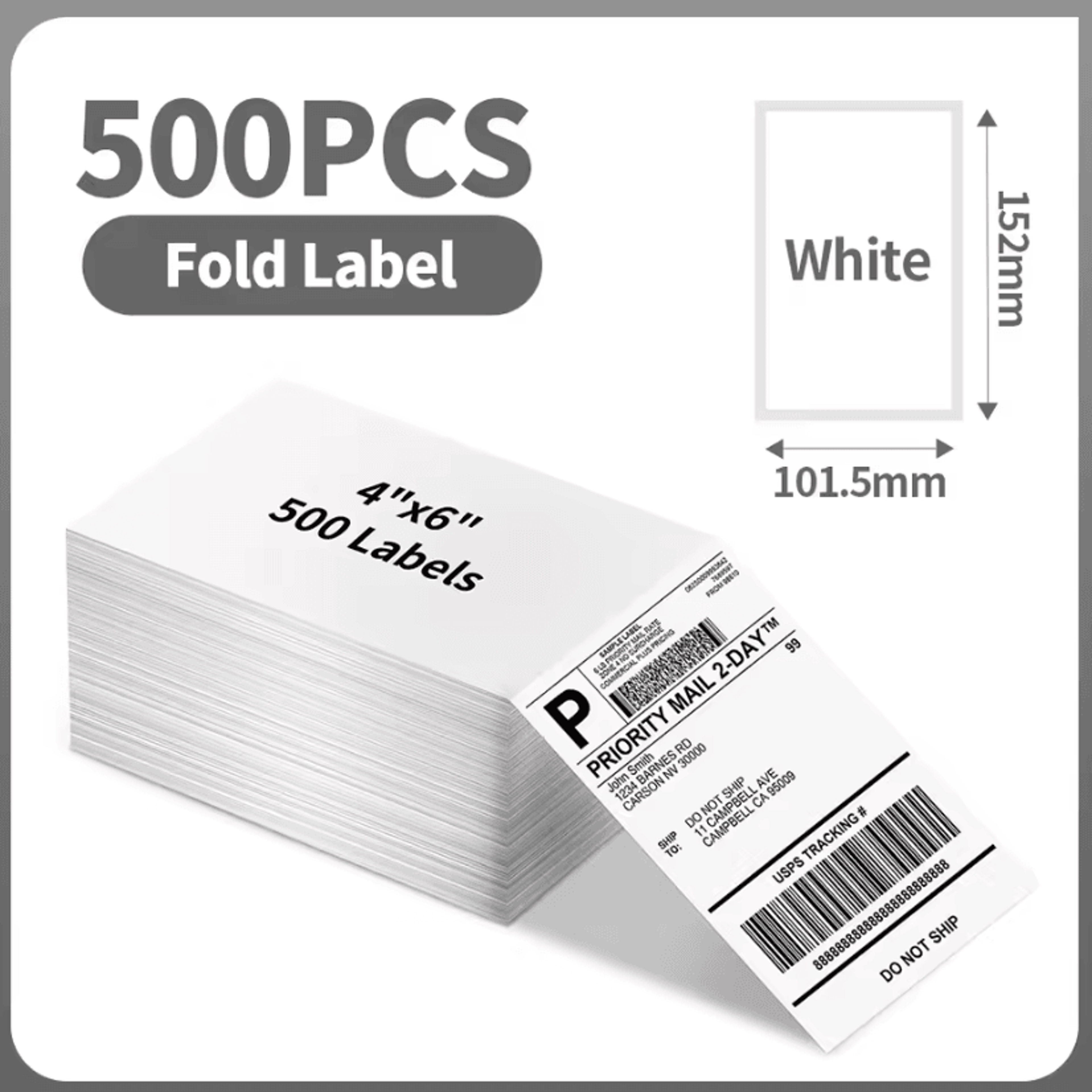 Phomemo 100x150mm FanFold Thermal Shipping Labels SelfAdhesive Printer Paper For 241BT And 246S 4