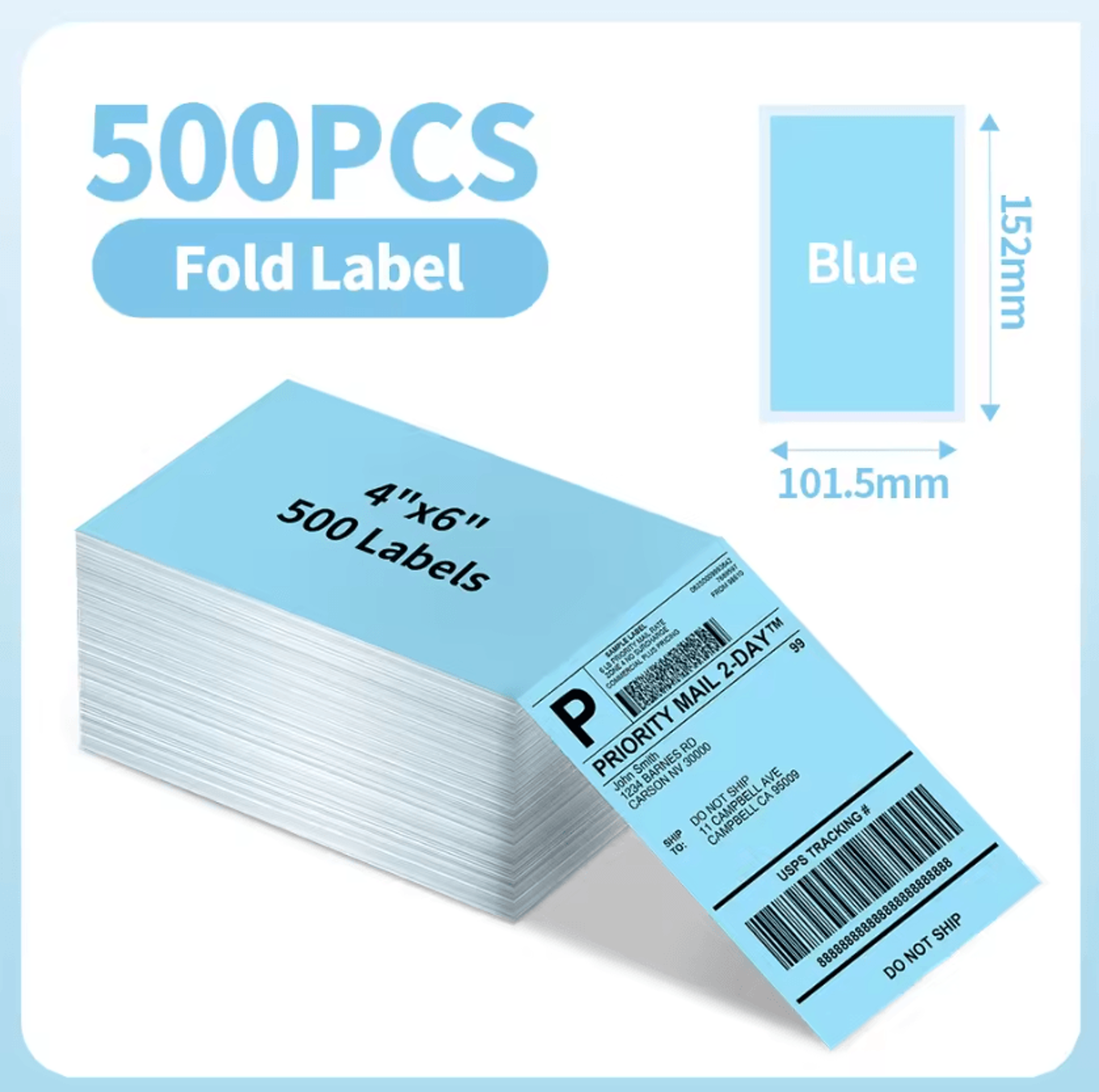 Phomemo 100x150mm FanFold Thermal Shipping Labels SelfAdhesive Printer Paper For 241BT And 246S 10