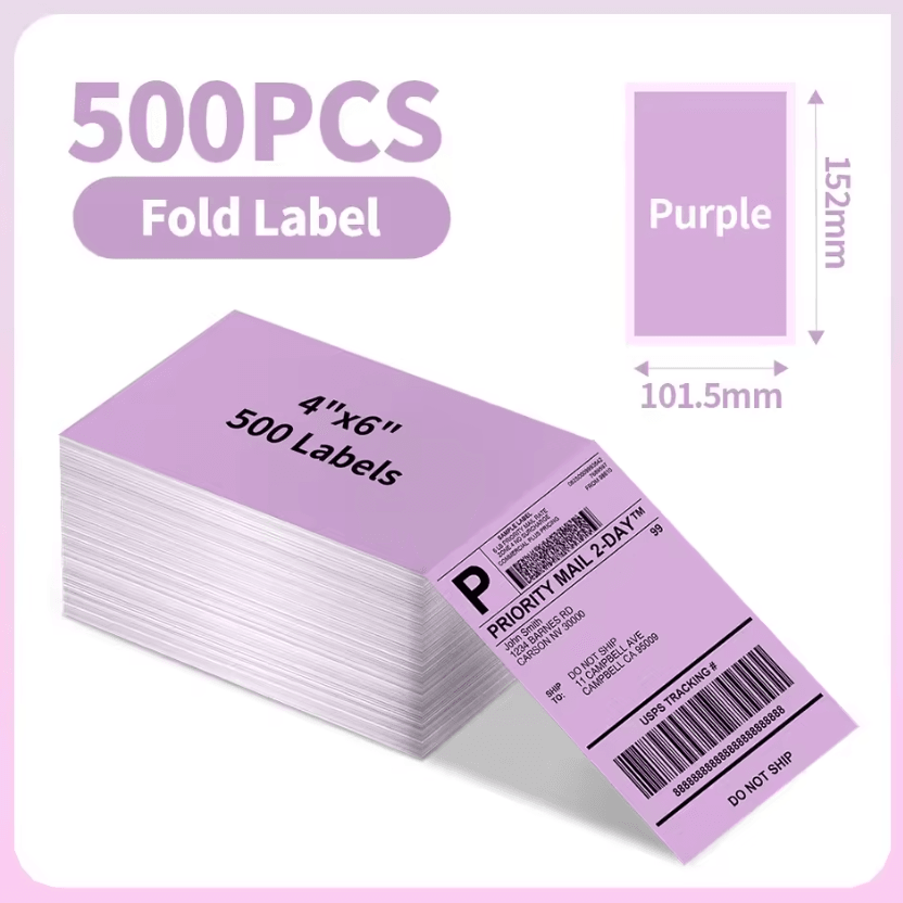 Phomemo 100x150mm FanFold Thermal Shipping Labels SelfAdhesive Printer Paper For 241BT And 246S 5