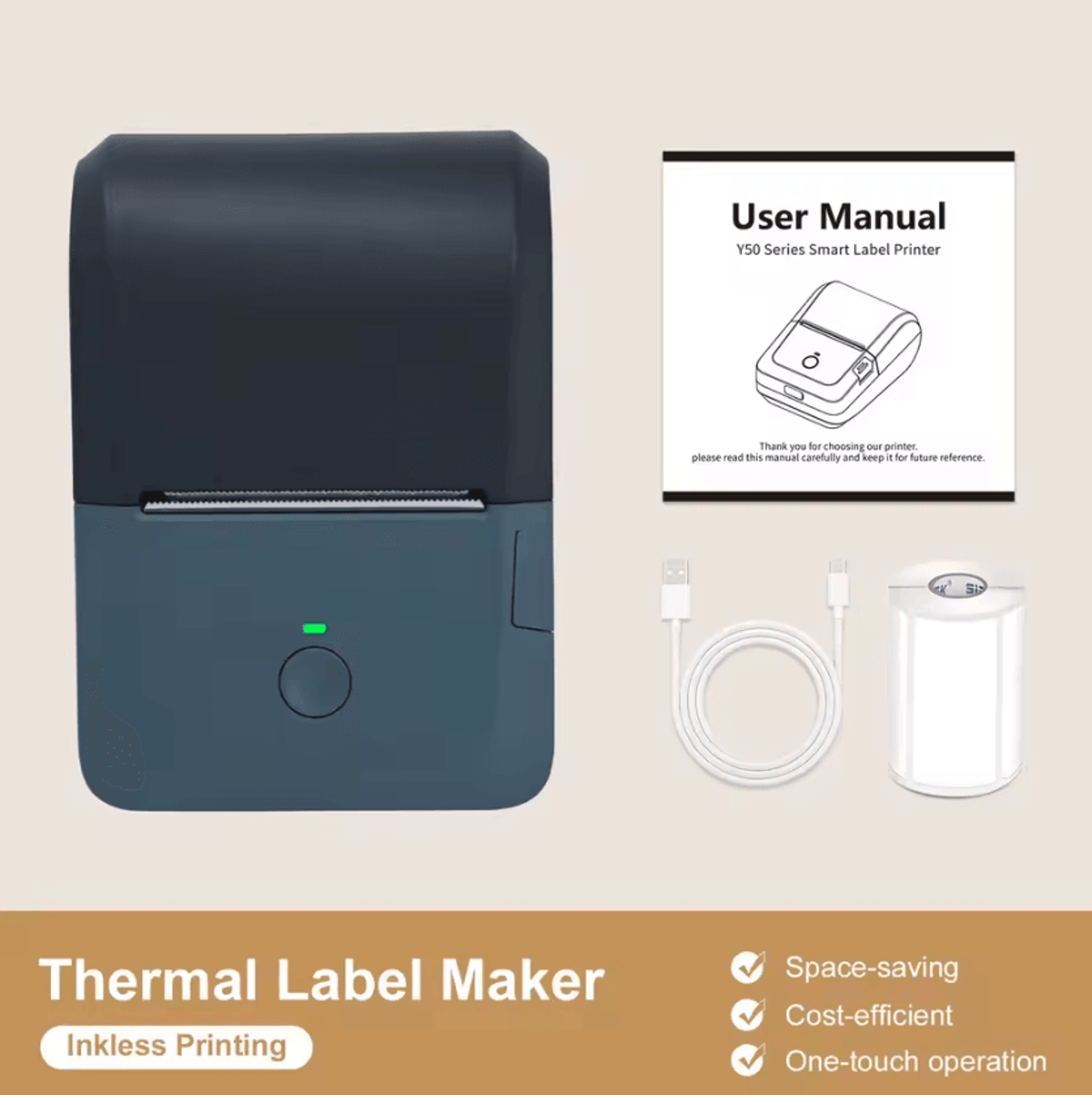Compact Bluetooth Thermal Label Printer Inkless Wireless Sticker Maker With Auto Paper Detection Fo 6
