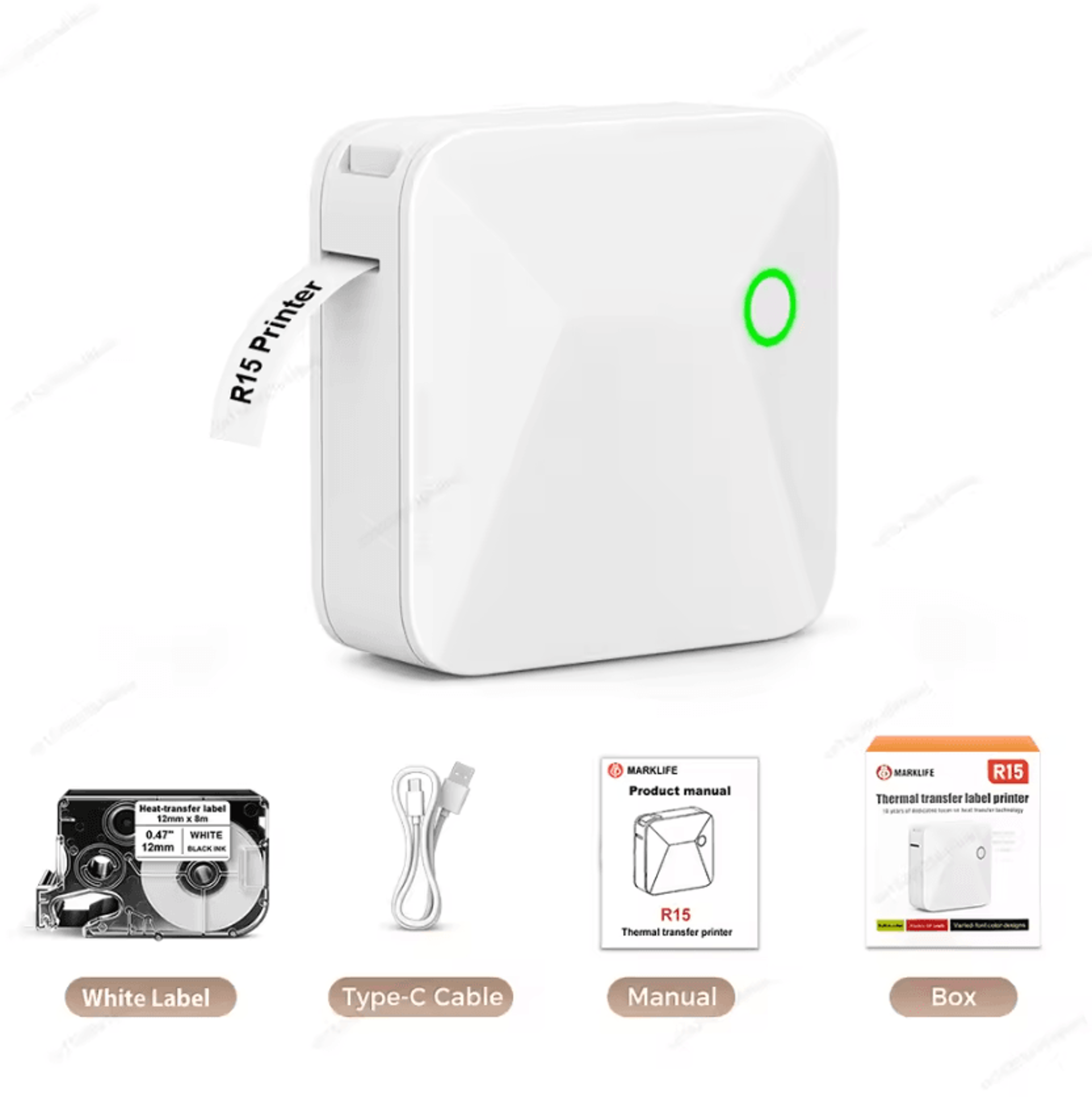 R15 Portable Bluetooth Thermal Transfer Label Printer Handheld Sticker Maker For Clothing And Price 7
