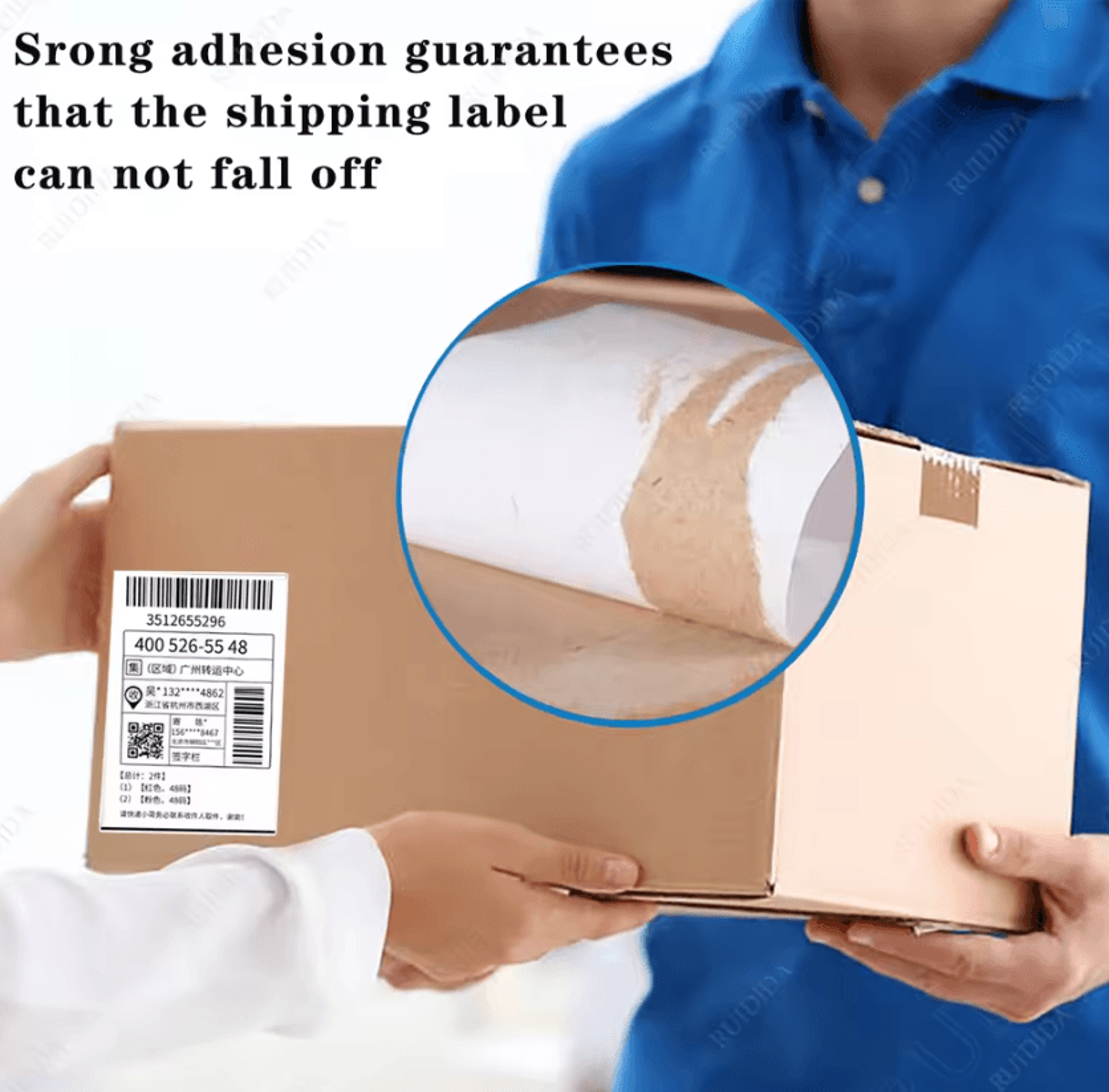 Folded Thermal Shipping Labels SelfAdhesive Barcode Sticker Paper For 4x6 Shipping Label Printers 3