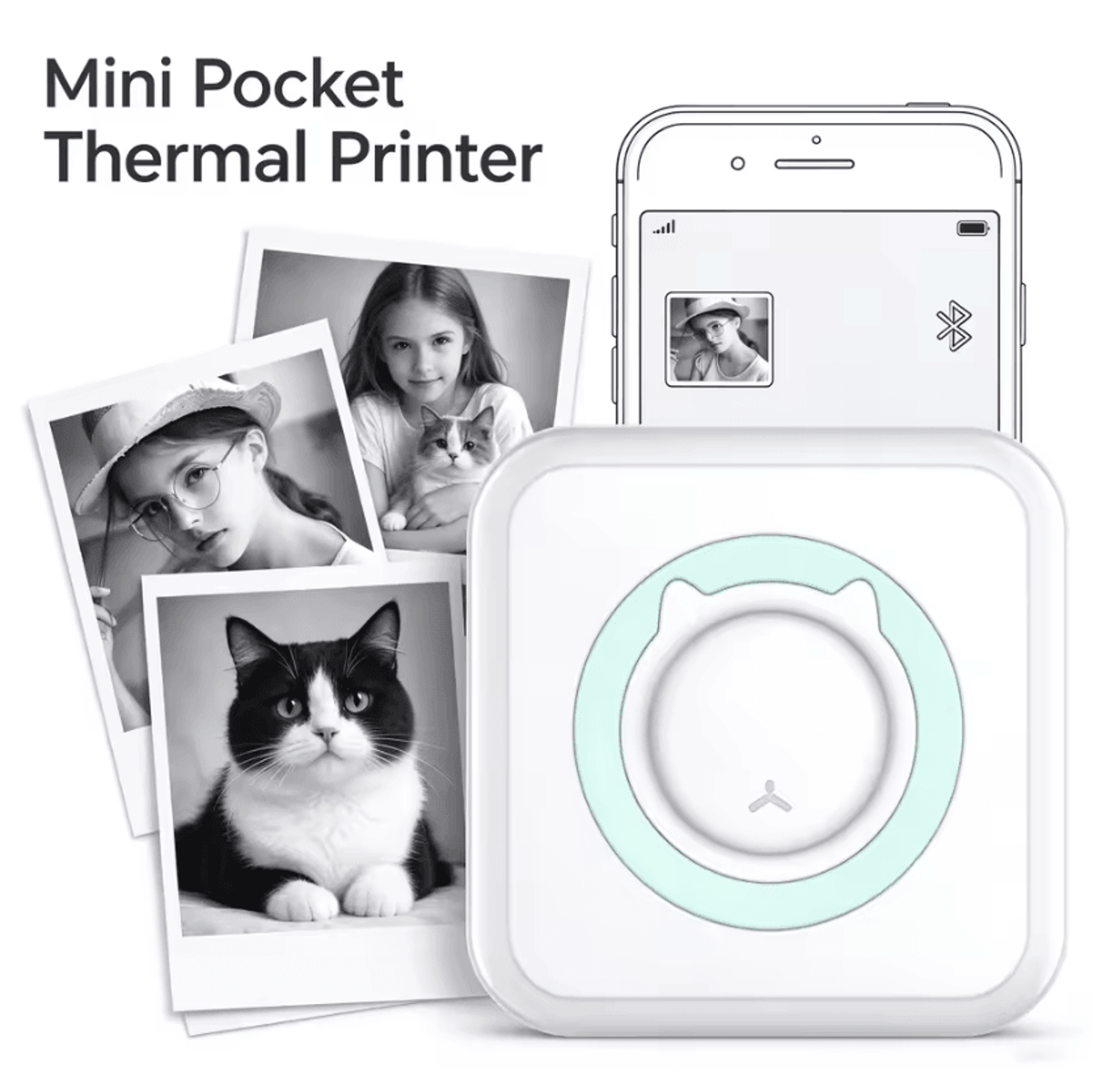 mini inkless pocket thermal printer portable sticker and photo printer for journals notes and diy crafts