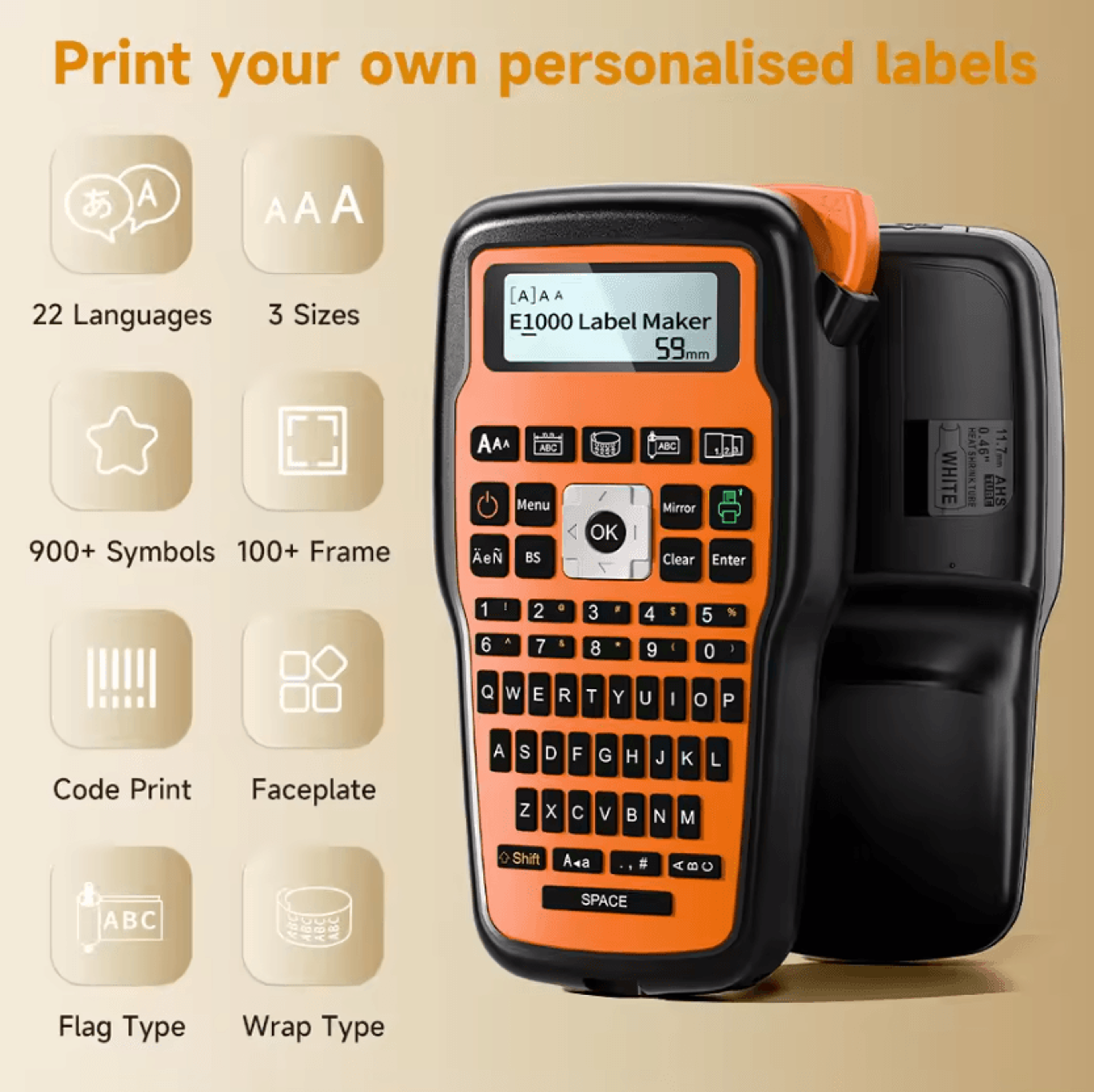 E1000PRO Label Maker Protective Carrying Case Waterproof EVA Hard Storage Bag For Portable Keyboard 3
