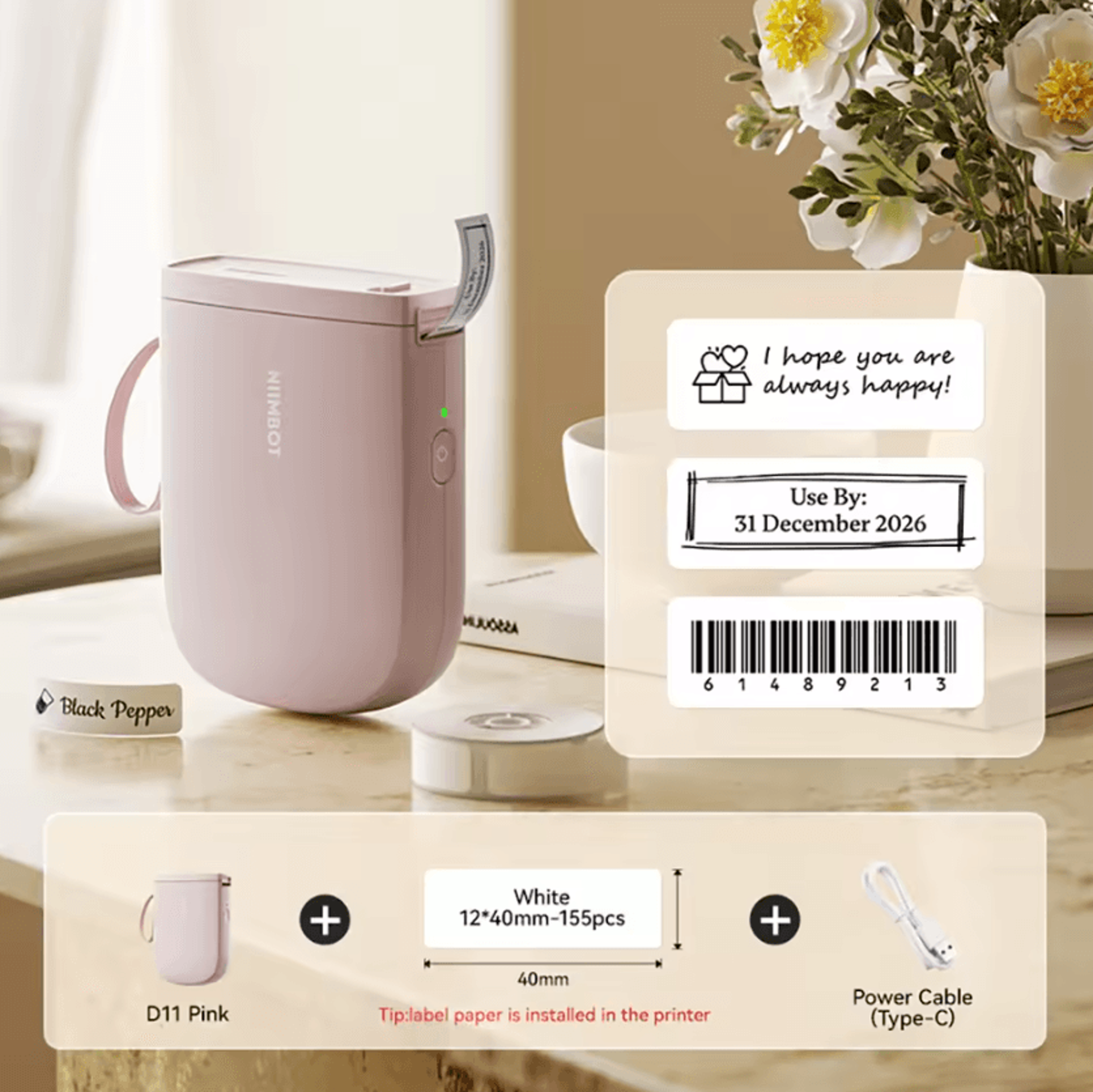 NIIMBOT D110 D11 Mini Wireless Thermal Label Printer Portable Inkless Sticker Maker For Home And Of 11
