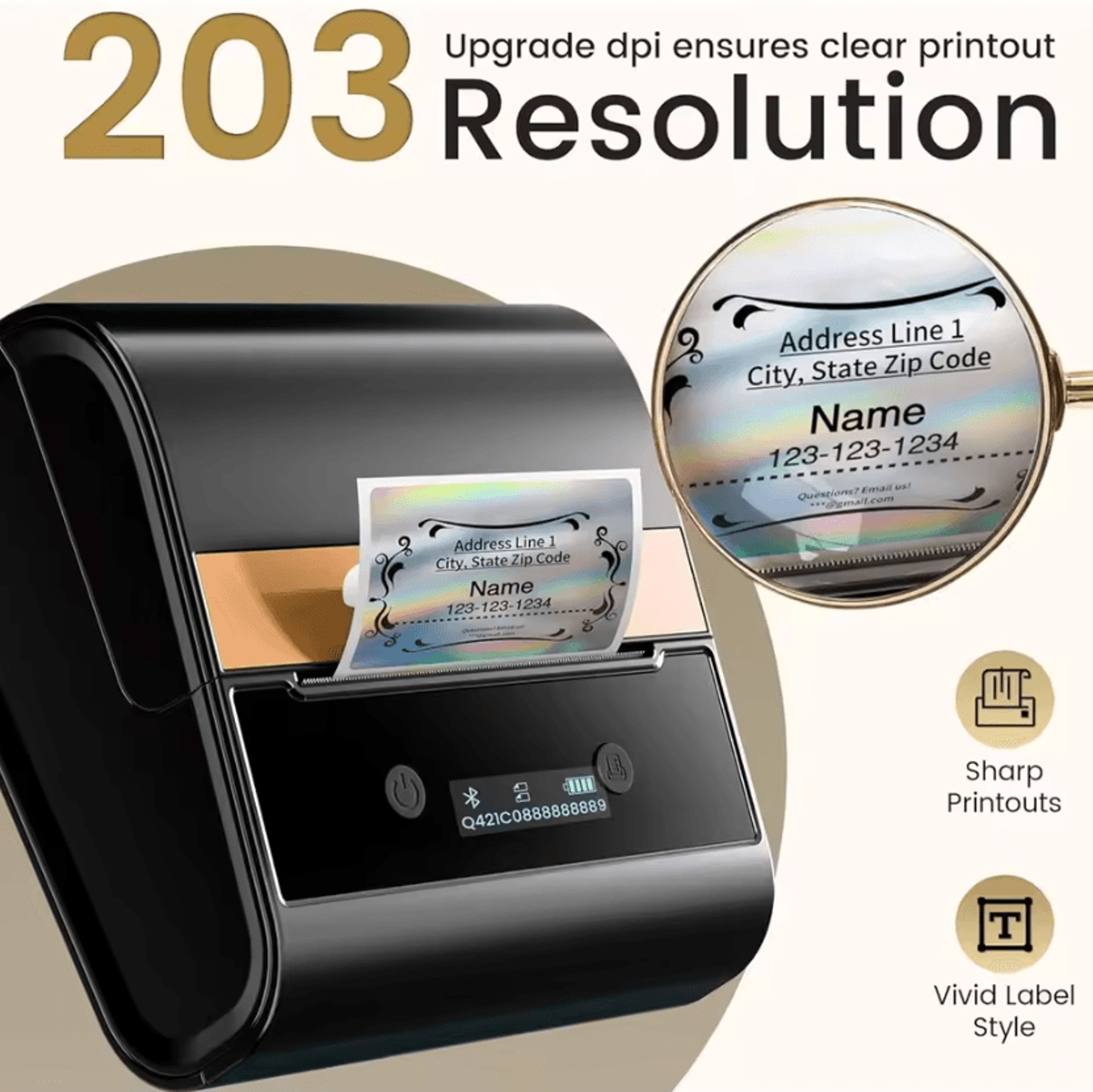 Phomemo M260 Bluetooth Thermal Label Printer 2080mm Portable Inkless Sticker Maker For Business And 3