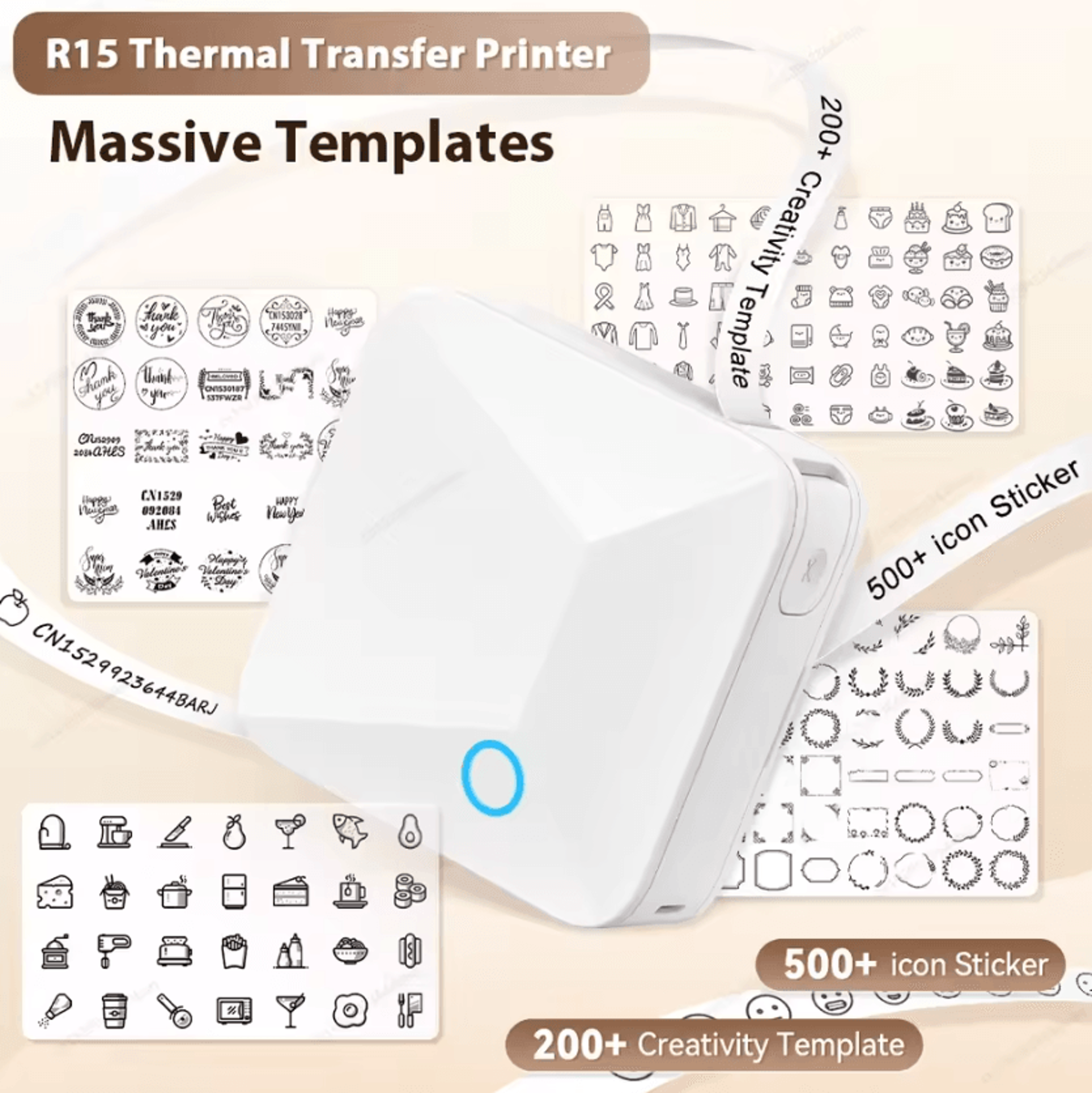 r15 mini thermal transfer label maker satin ribbon and fabric tape printer for diy crafts and wedding decorations