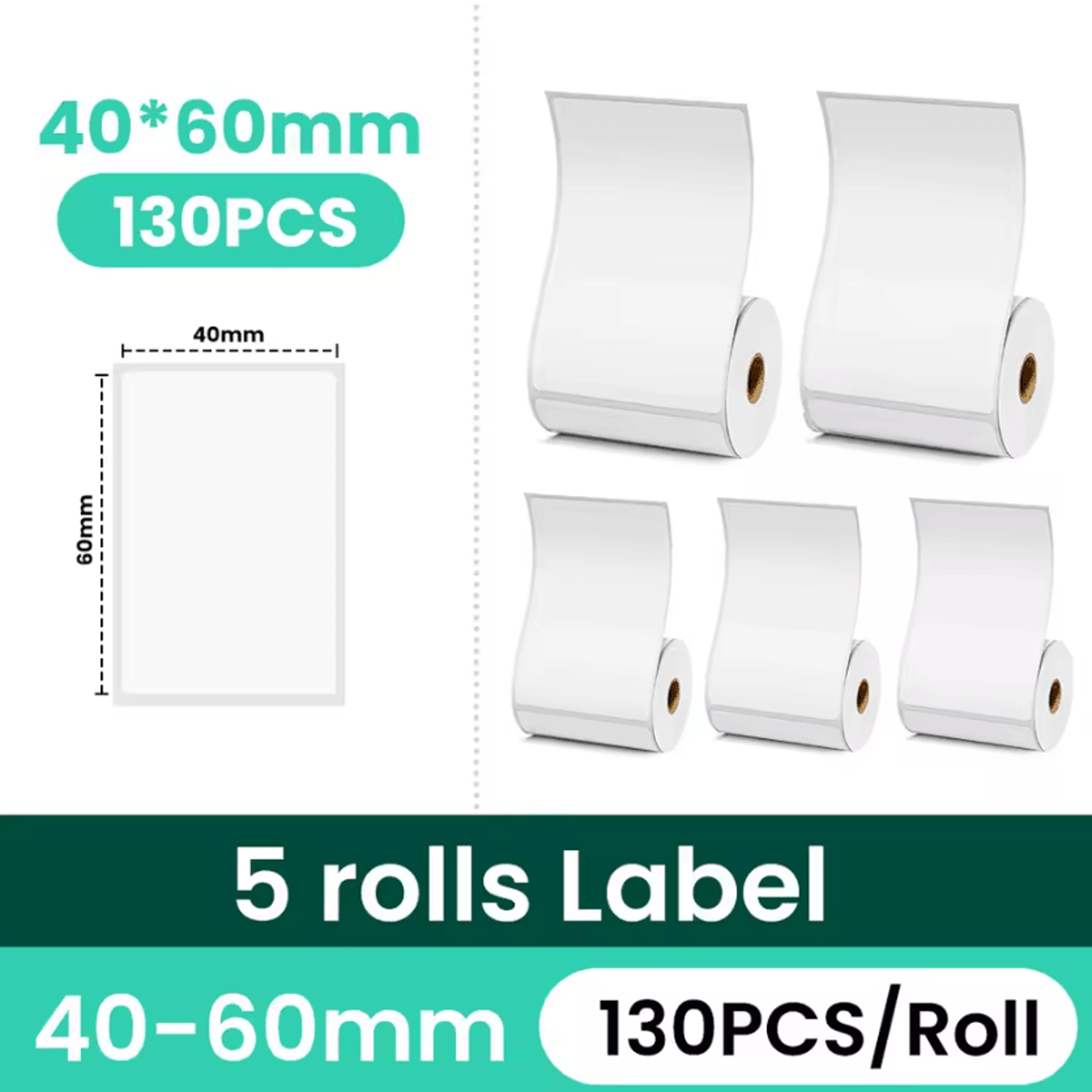 Phomemo 40x30mm White Thermal Sticker Labels 3 5 10 Roll Refills For M108 M110 M221 M220 M120 M200  5
