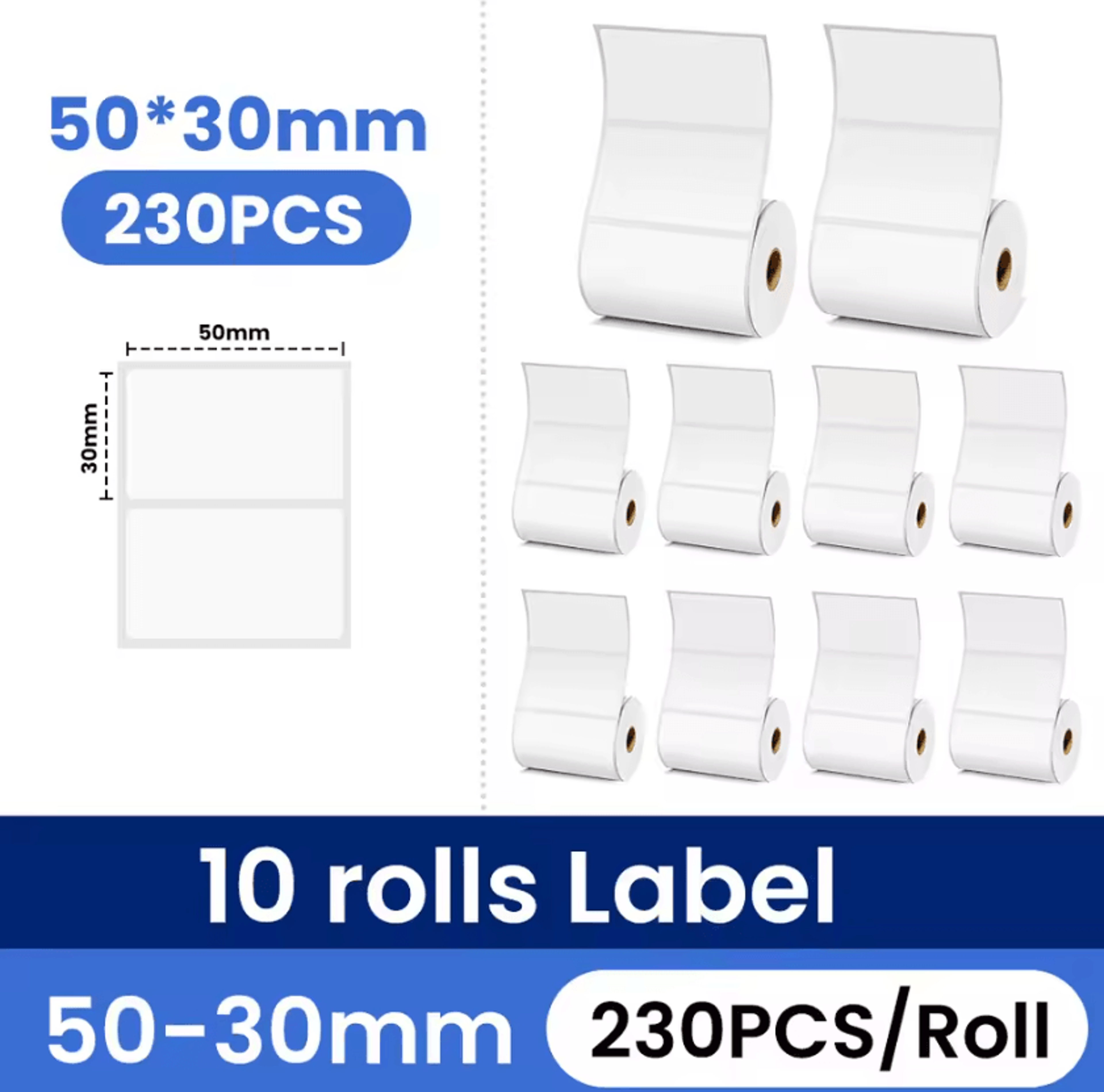 Phomemo 40x30mm White Thermal Sticker Labels 3 5 10 Roll Refills For M108 M110 M221 M220 M120 M200  11