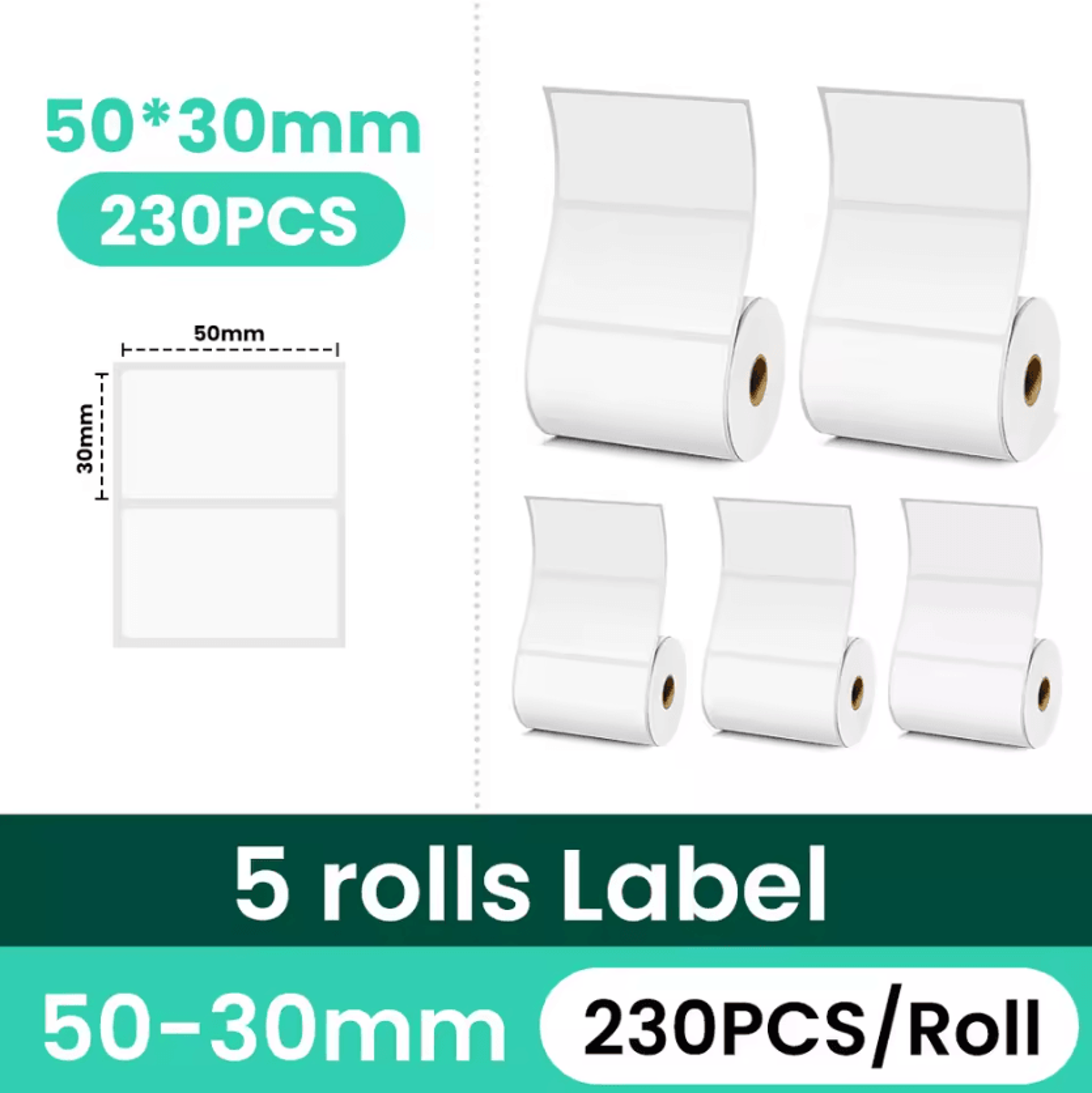 Phomemo 40x30mm White Thermal Sticker Labels 3 5 10 Roll Refills For M108 M110 M221 M220 M120 M200  4