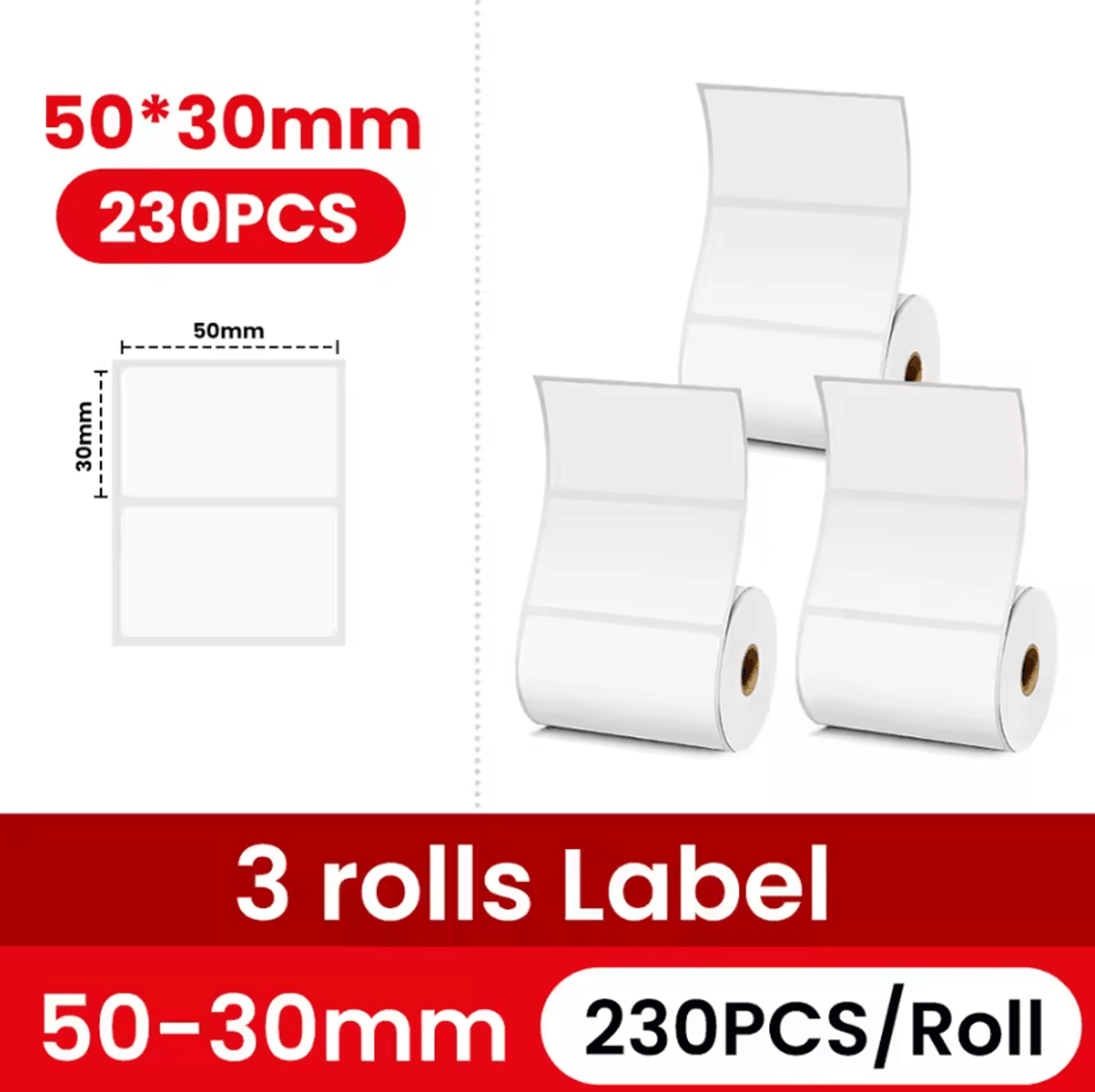 Phomemo 40x30mm White Thermal Sticker Labels 3 5 10 Roll Refills For M108 M110 M221 M220 M120 M200  9