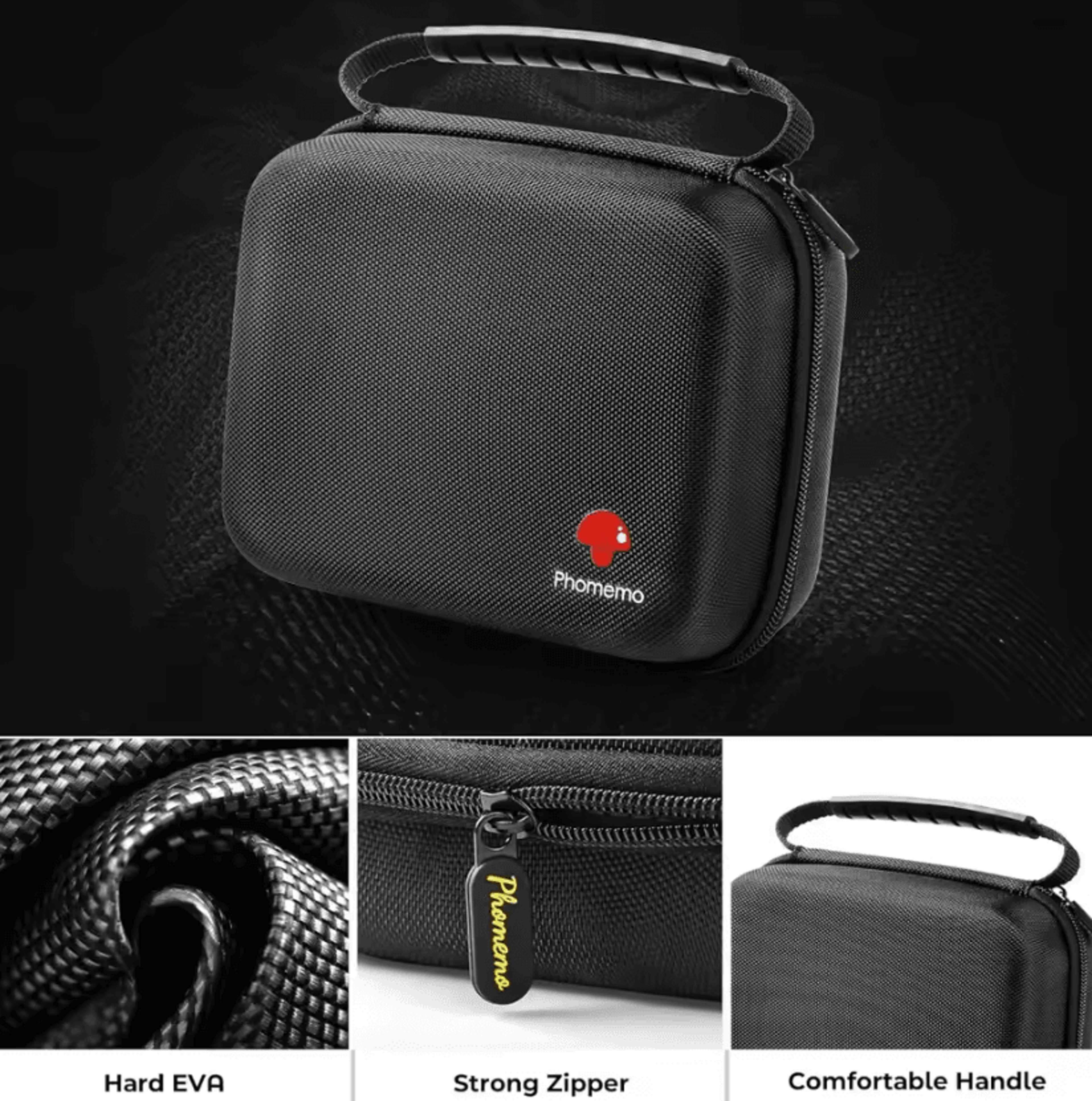 Portable Label Printer Storage Case With Mesh Pocket For Phomemo M220 M110 M221 M120 M200 And NIIMB 3