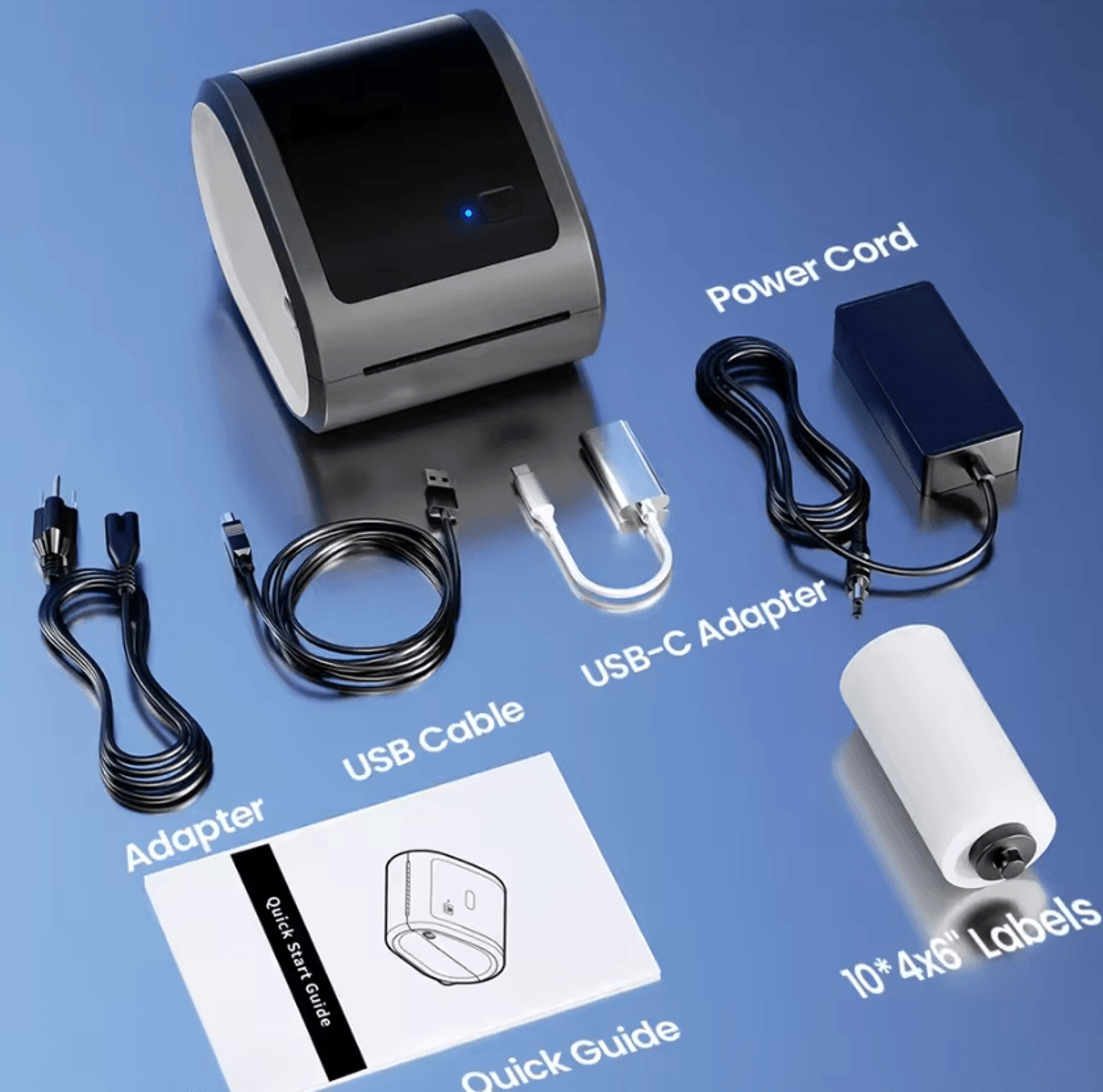 Wireless Bluetooth Shipping Label Printer 100x150mm Inkless Thermal Package Label Maker For Small B 5