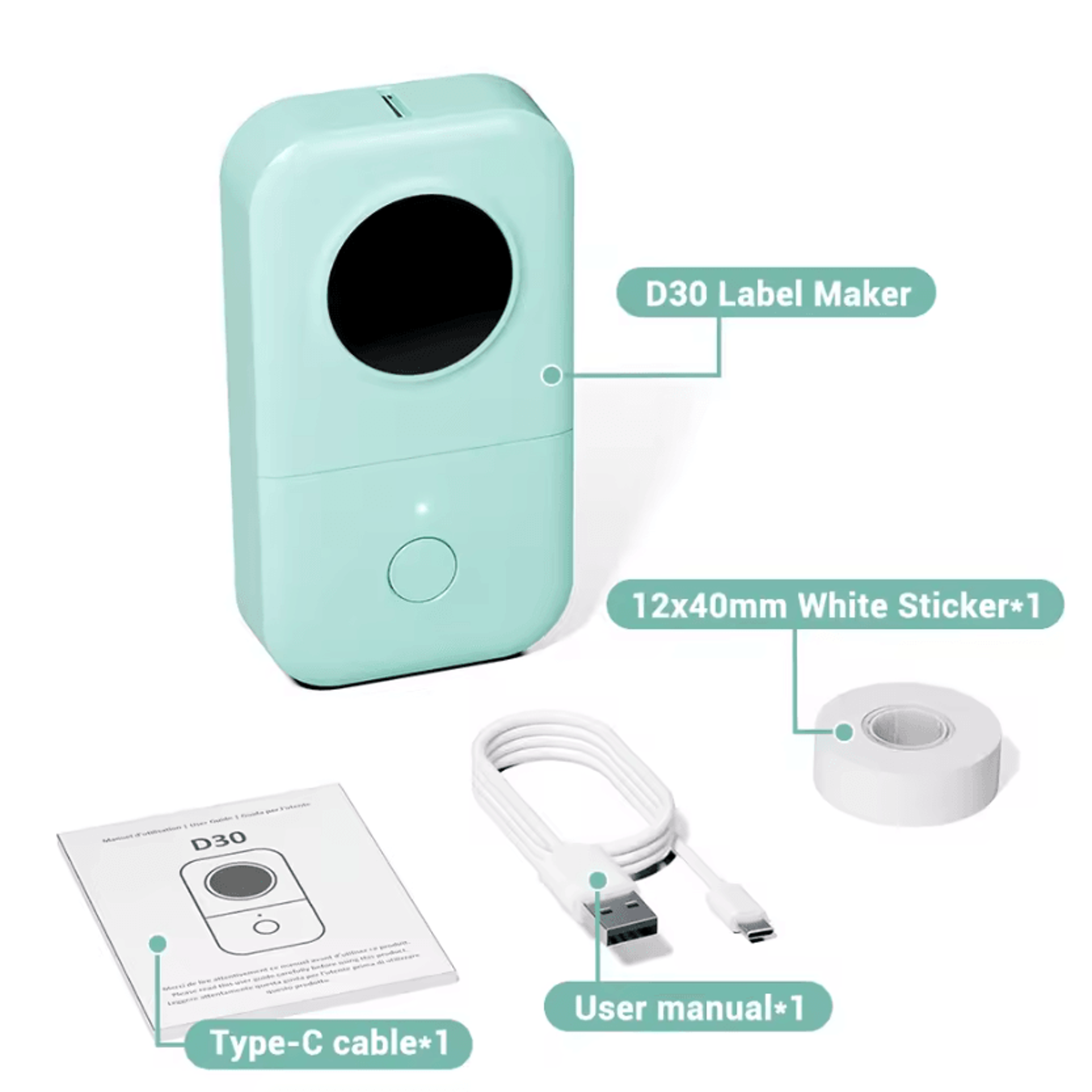 Phomemo D30 Mini Bluetooth Label Maker Portable Wireless Sticker Printer For Home Office And School 10