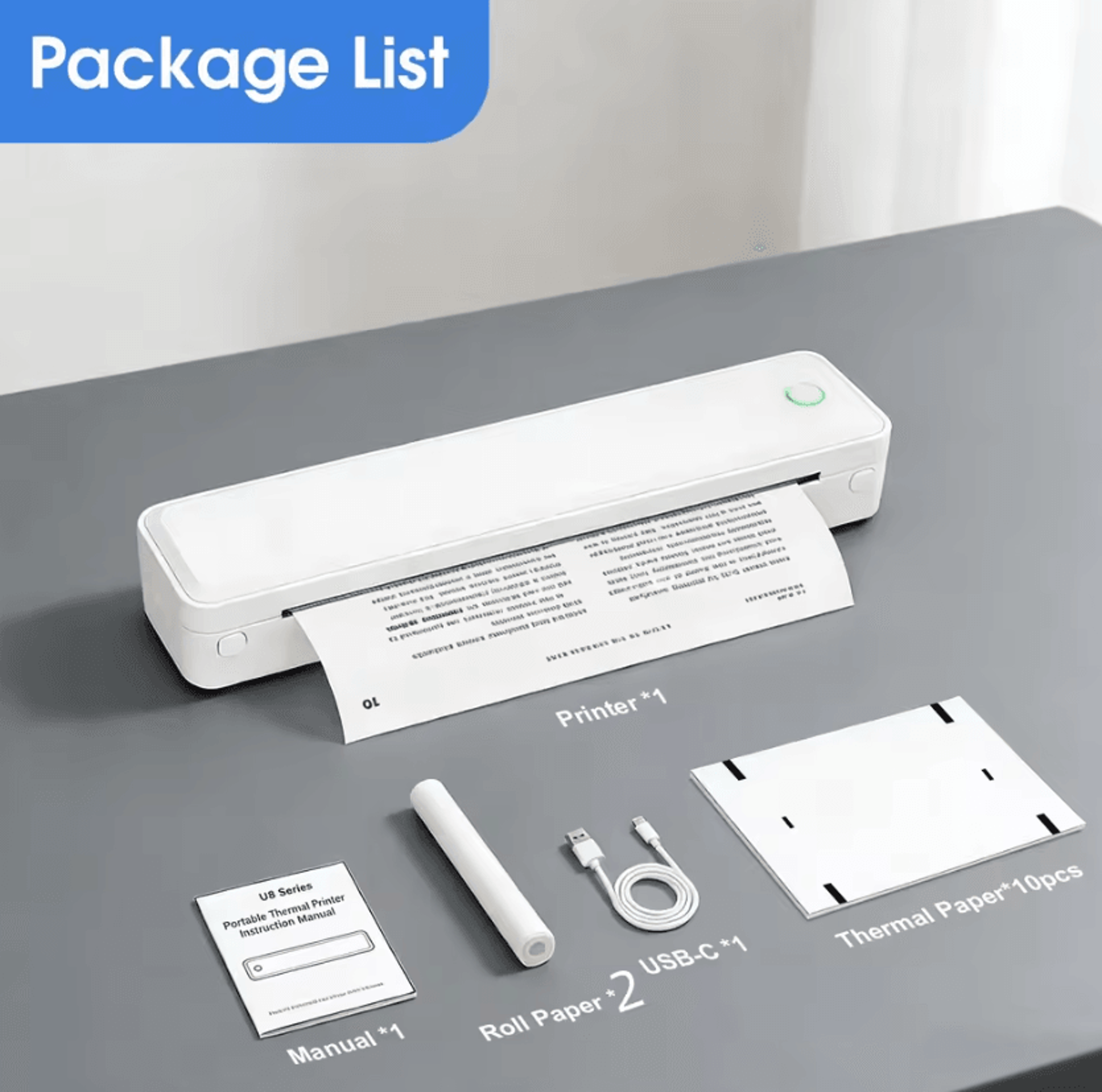 A4 Portable Bluetooth Thermal Printer 203DPI Rechargeable Inkless Wireless Document Printer For Bus 7