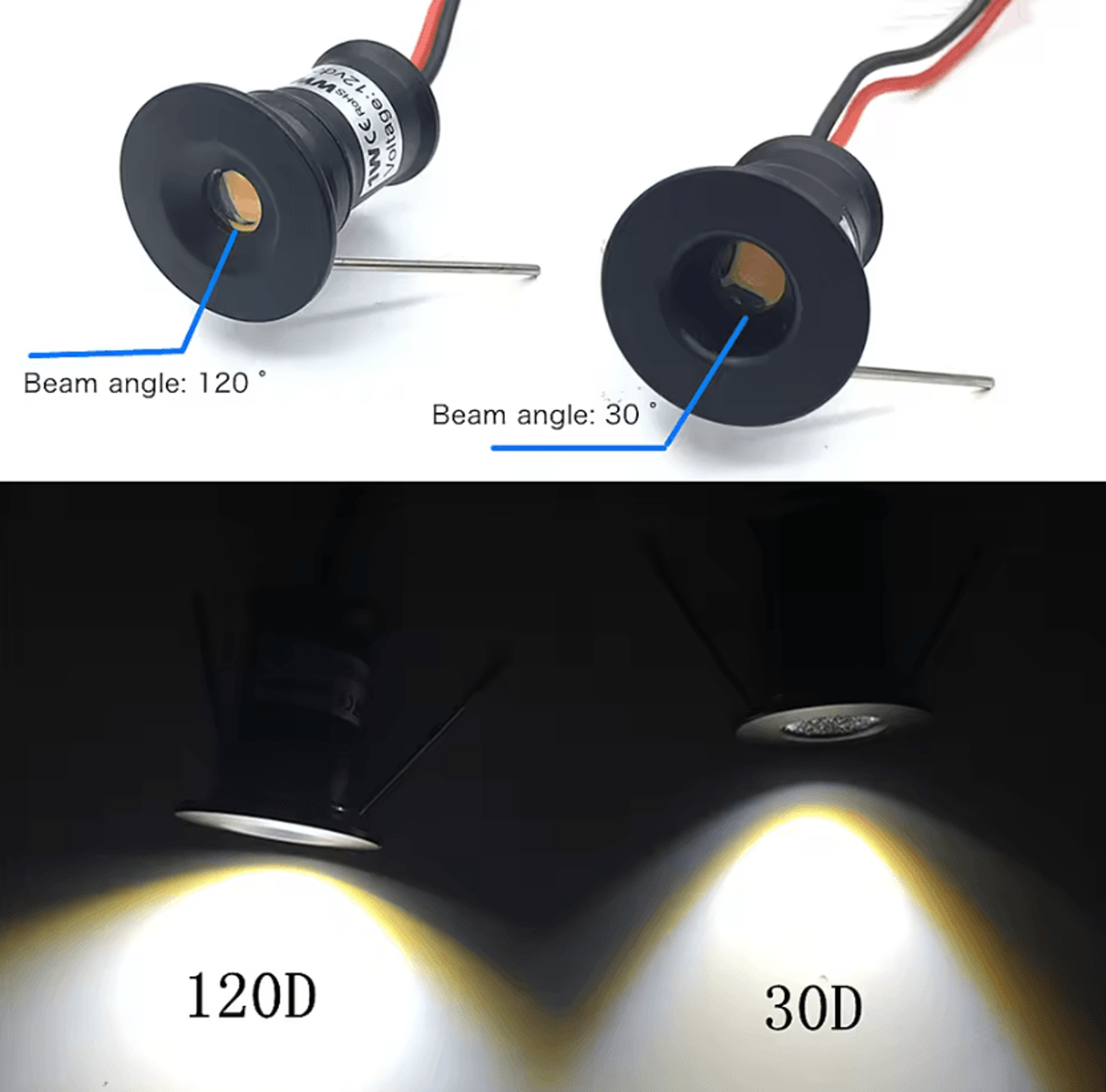 1W Mini LED Recessed Spotlight 12V Dimmable IP65 Downlight With 15mm Cutout For Ceiling And Display 4