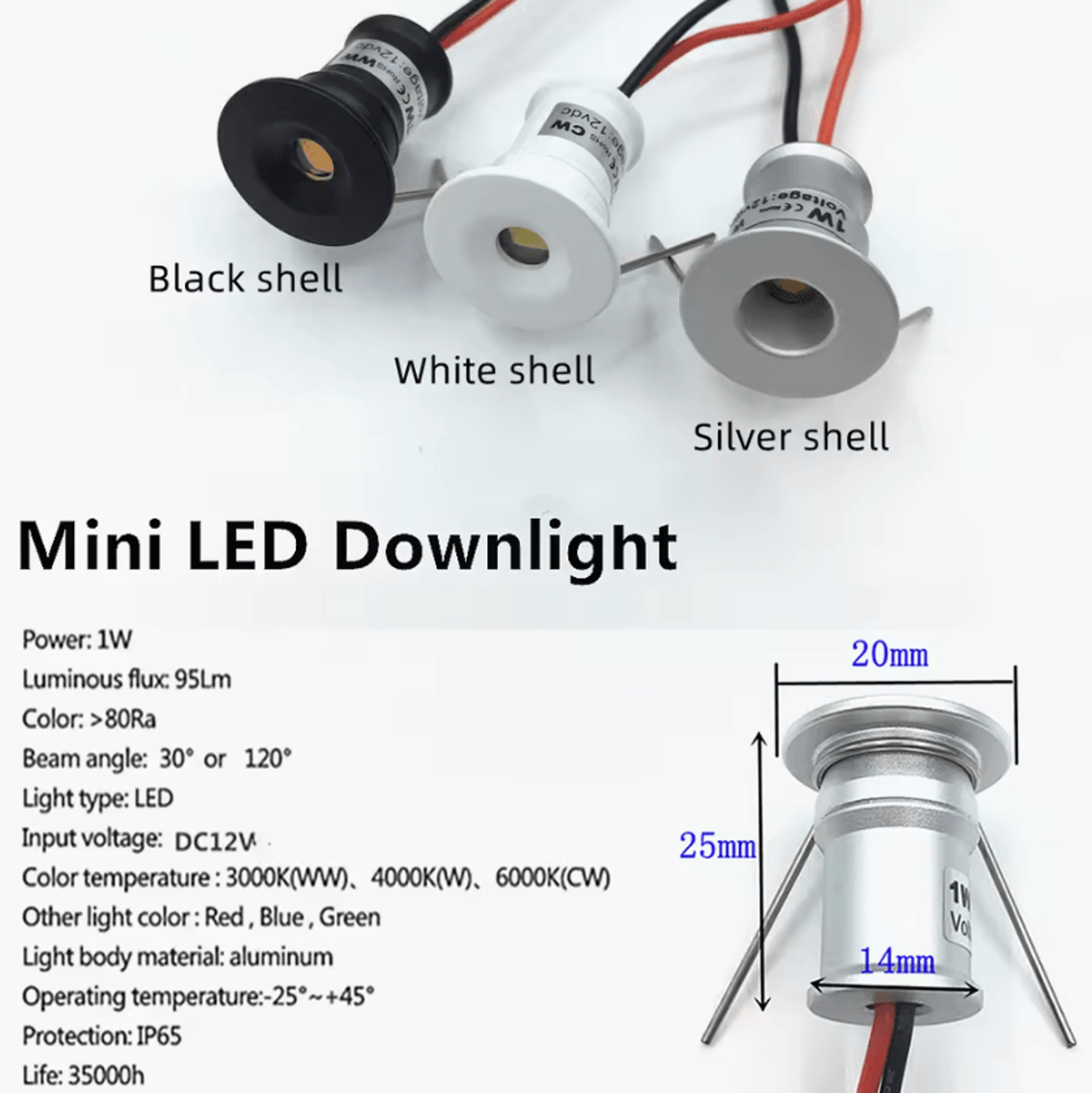 1W Mini LED Cabinet Downlight 12V Dimmable Recessed Spotlight For Stairs Kitchen And Ambient Ceilin 2