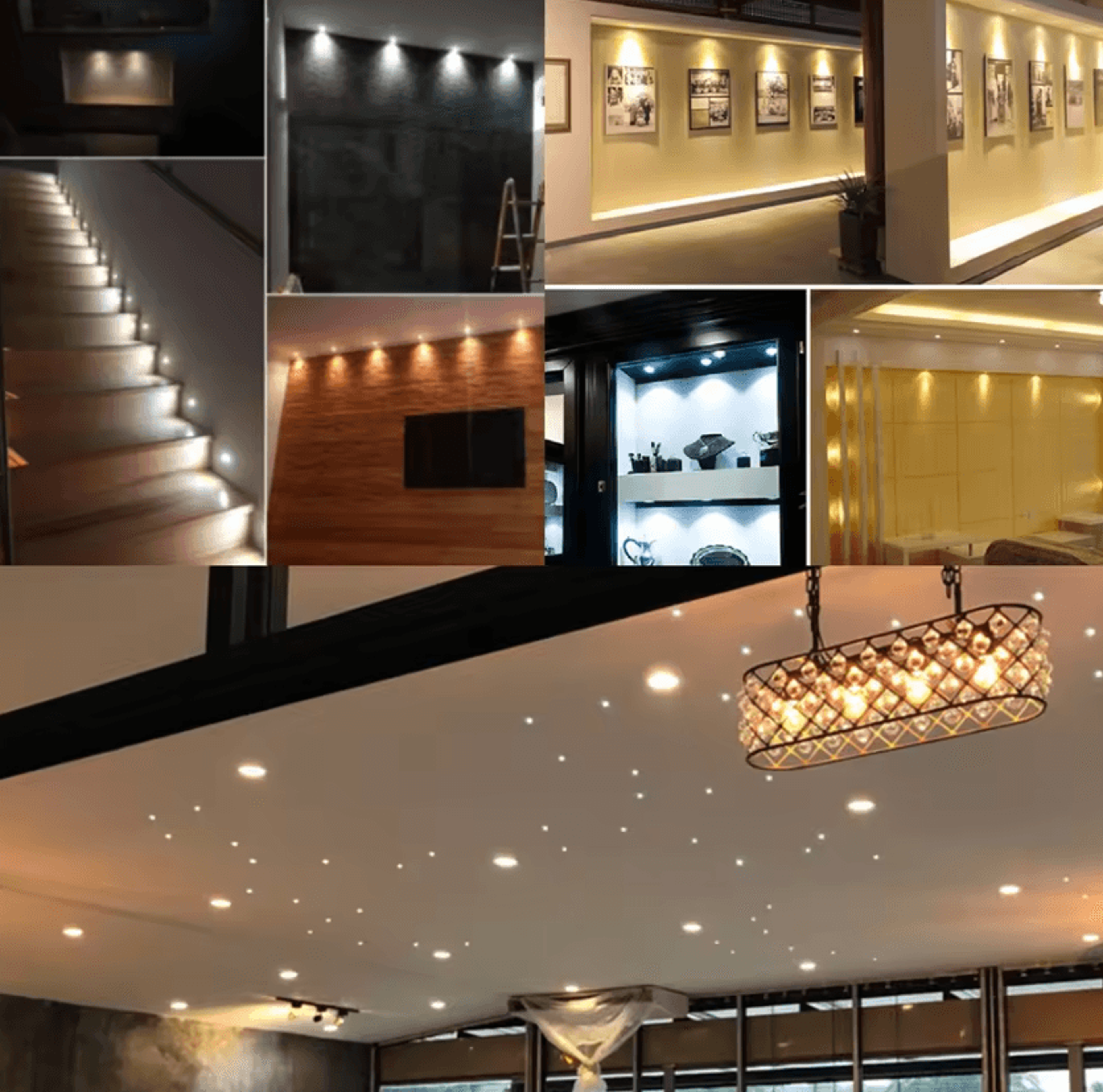 12V Mini LED Recessed Spotlight Set 1W Dimmable Ceiling Downlights With Remote Control For Cabinet  1