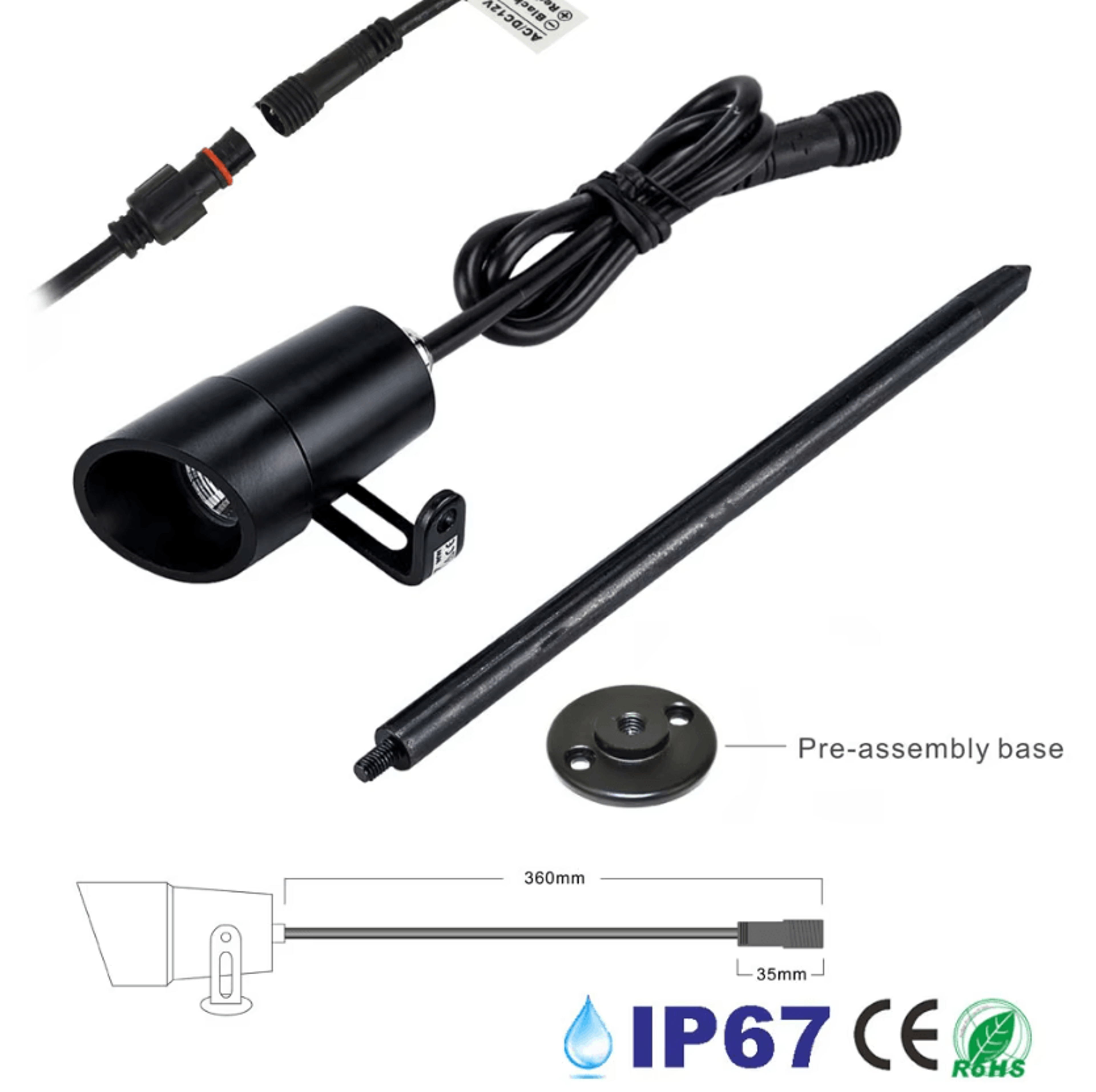 3W IP67 Waterproof COB LED Garden Spike Light 12V Aluminum Landscape Spotlight For Lawn Pathway And 4