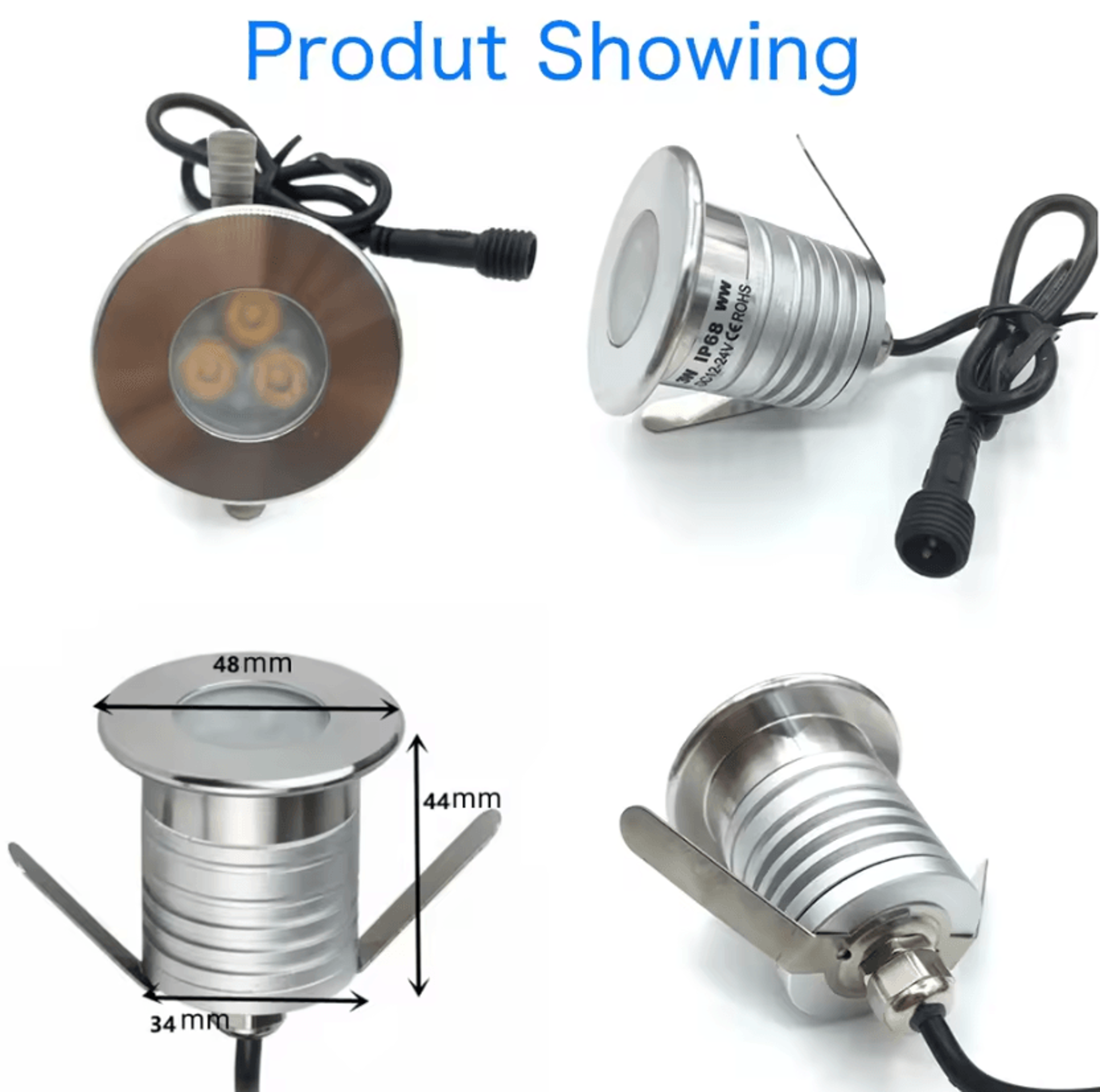 3W IP68 Waterproof LED Underwater Spotlight 12V Submersible Pool Light For Fountains Ponds And Aqua 4