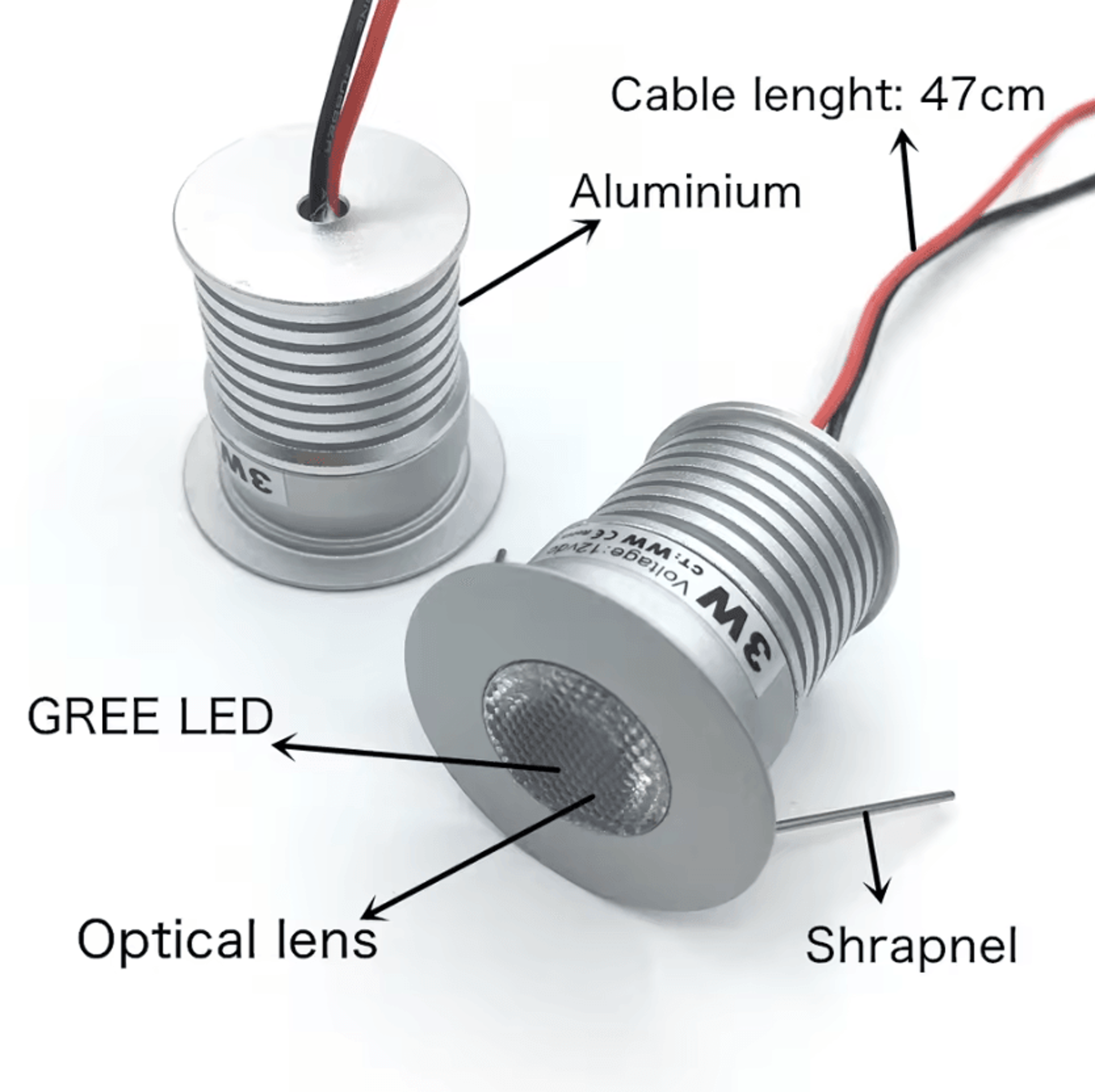 3W Mini LED Recessed Ceiling Spotlight 12V 24V Dimmable Downlight For Living Room Bedroom And Kitch 3